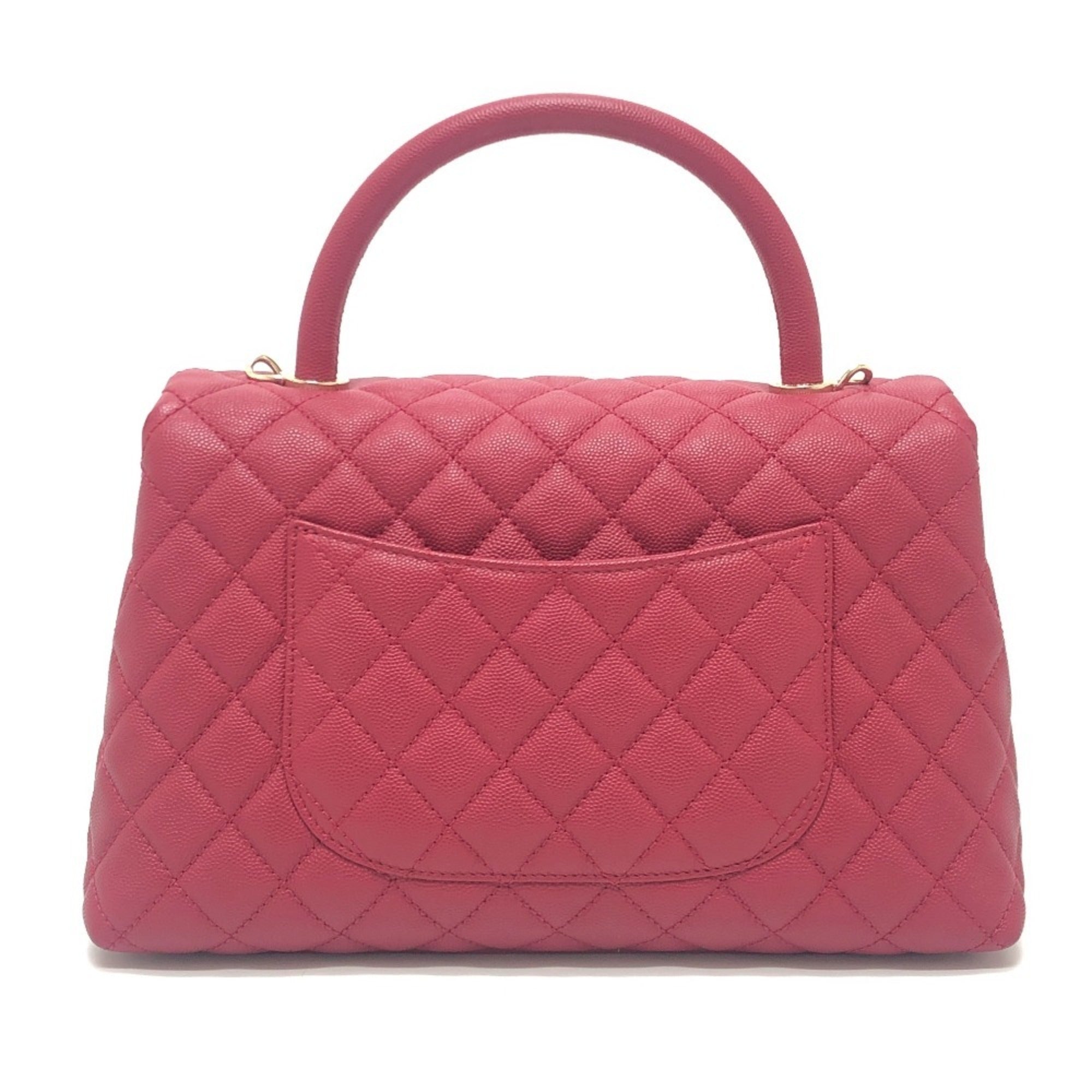 Chanel Matelasse Red Color Grained Calfskin Handbag Shoulder Bag (Pre-Owned)