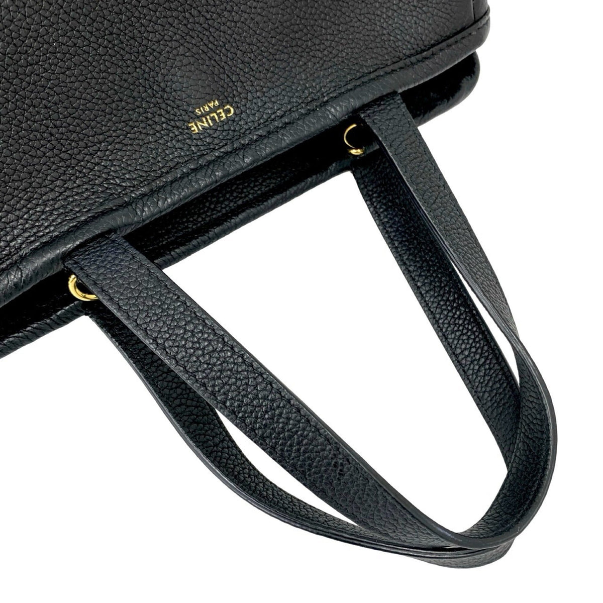 Celine Black Leather Handbag Shoulder Bag Tote Bag (Pre-Owned)