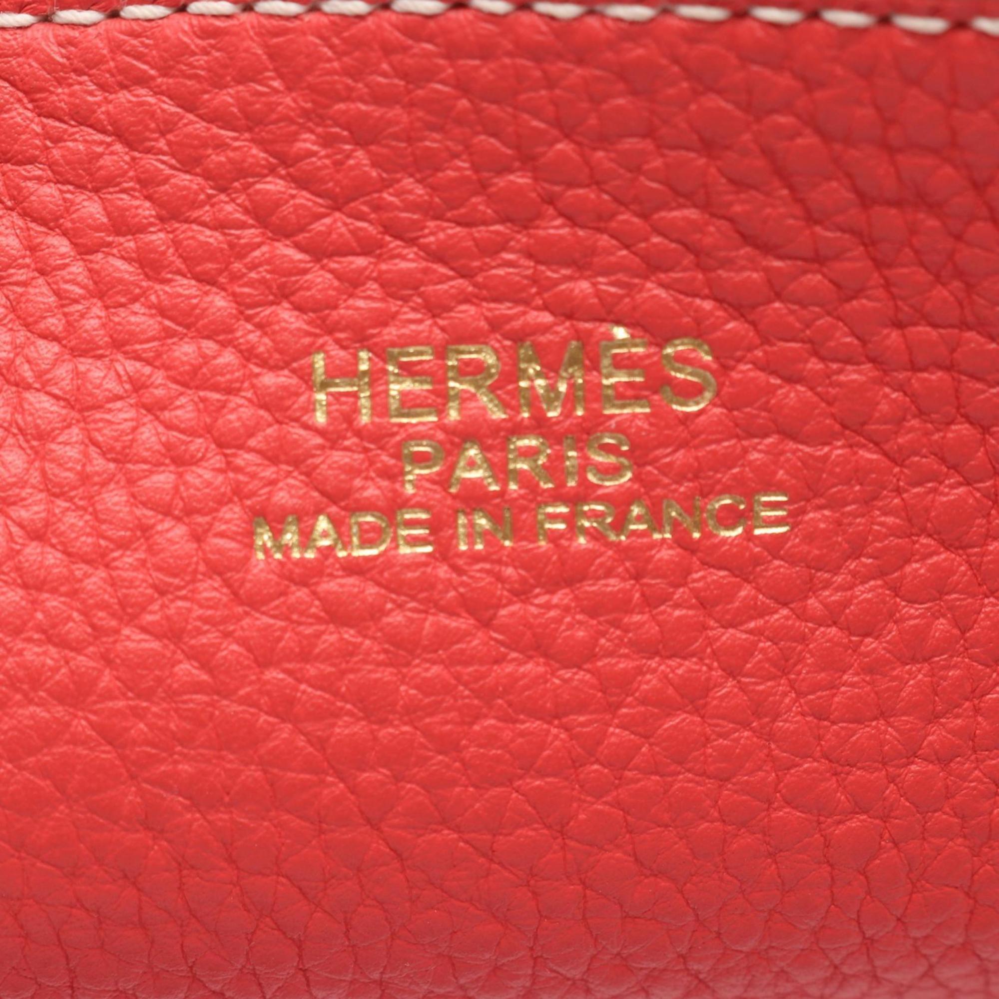 Hermes Bordeaux Bougainvillier Pink Taurillon Clemence Leather Tote Bag (Pre-Owned)