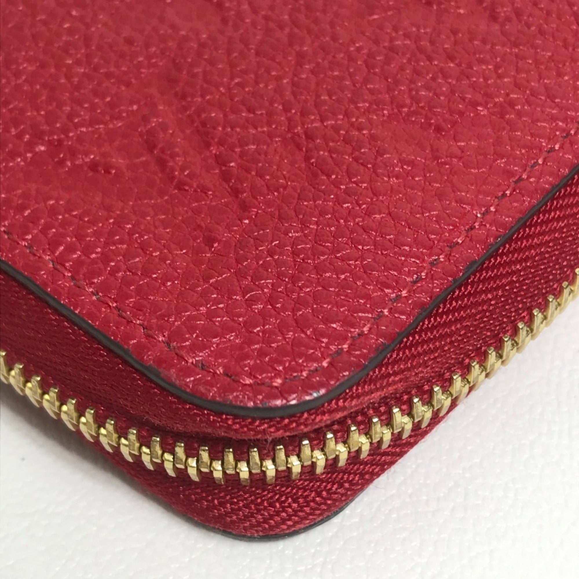 Louis Vuitton Monogram Empreinte Cherry Red Color Monogram Empreinte Long Wallet (Bi-Fold) (Pre-Owned)