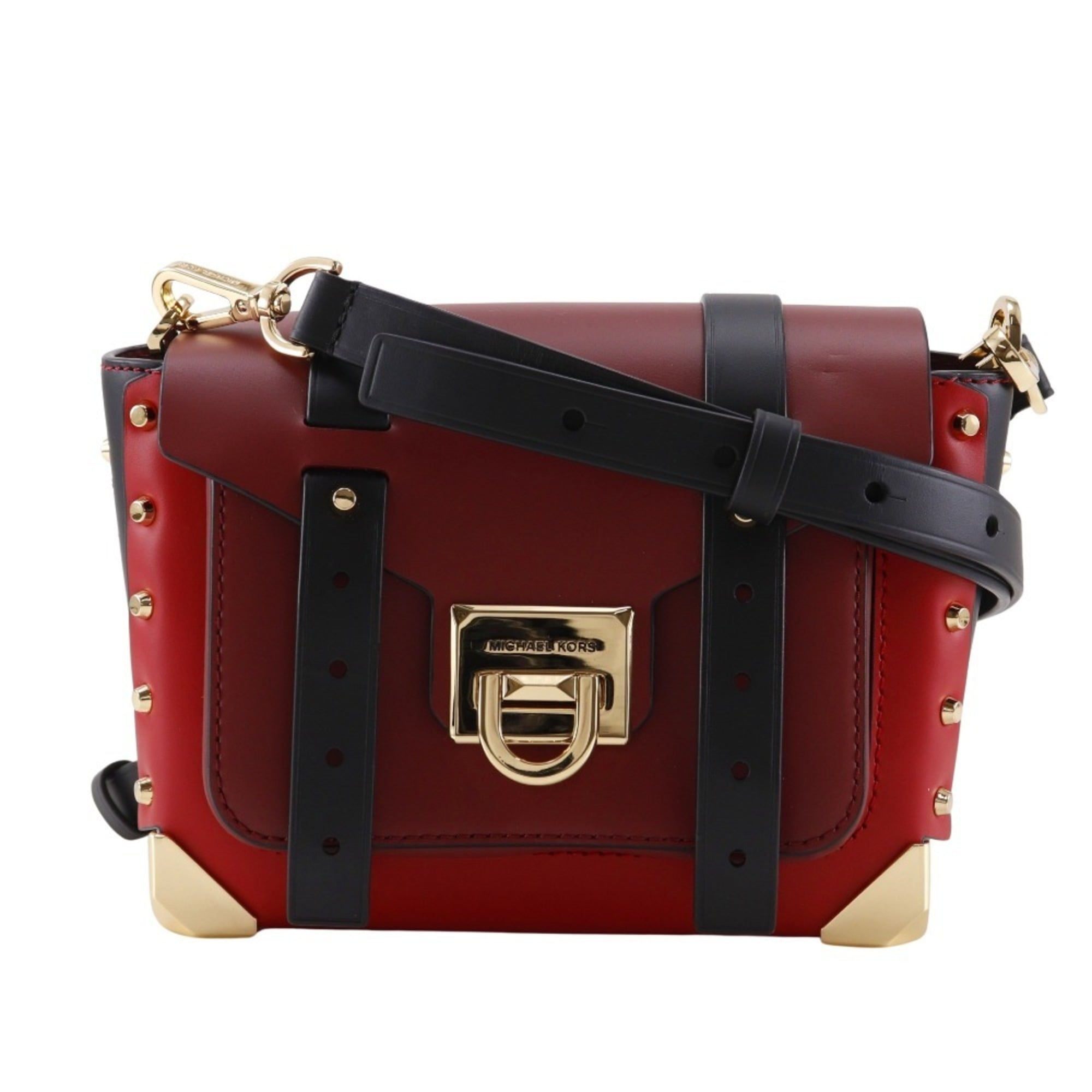 Michael Kors Red Color Leather Shoulder Bag (Pre-Owned)