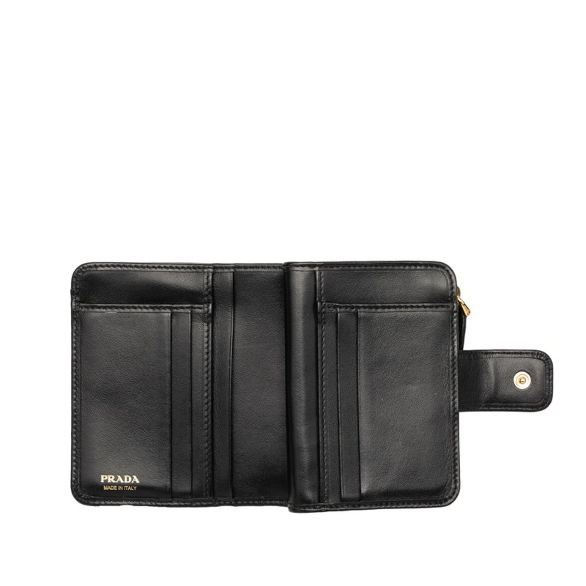 Prada Black Leather Wallet (Bi-Fold) (Pre-Owned)