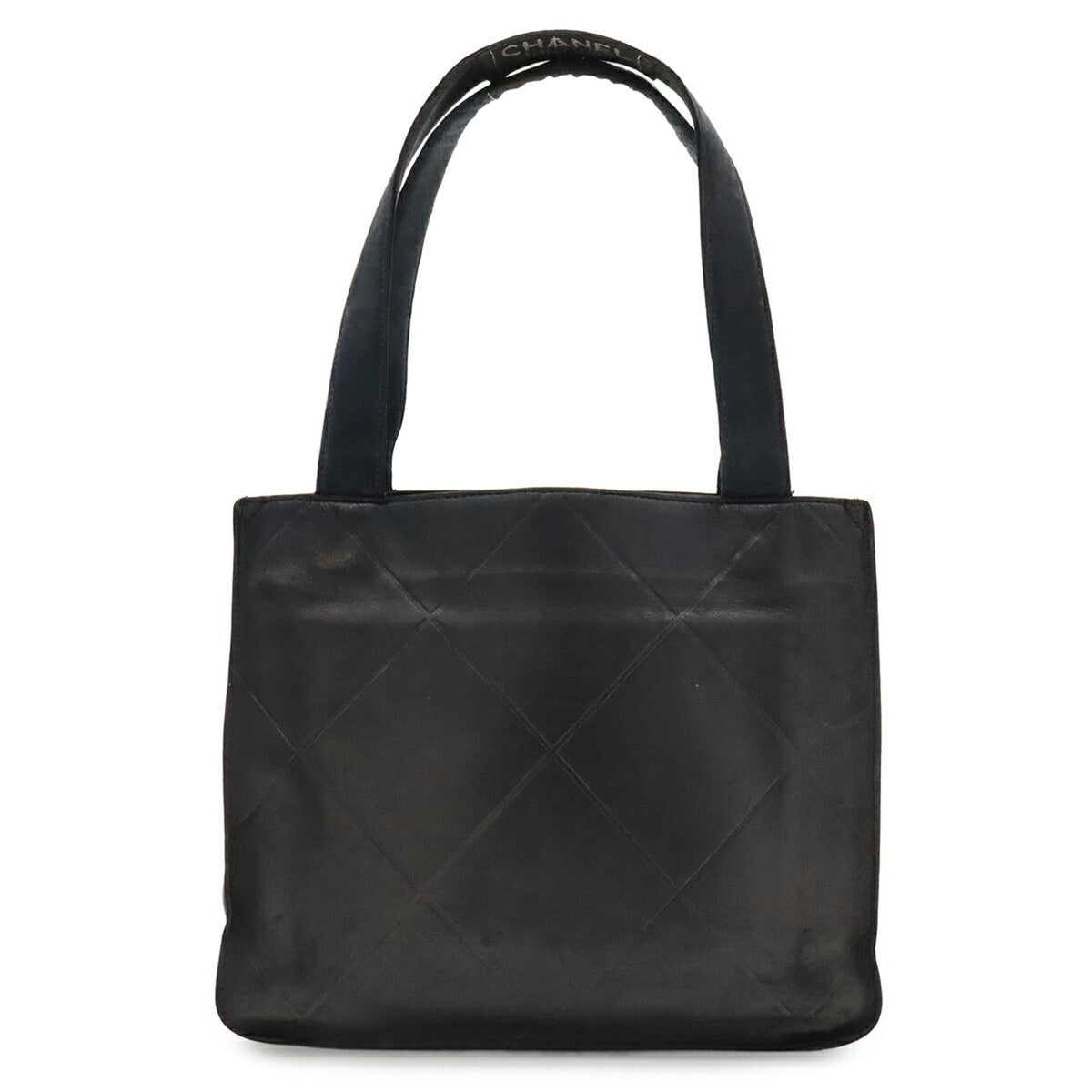 Chanel Black Leather Handbag Tote Bag (Pre-Owned)