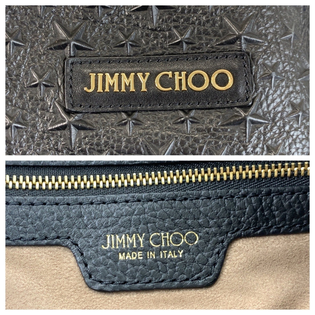 Jimmy Choo Black Leather Shoulder Bag Tote Bag (Pre-Owned)