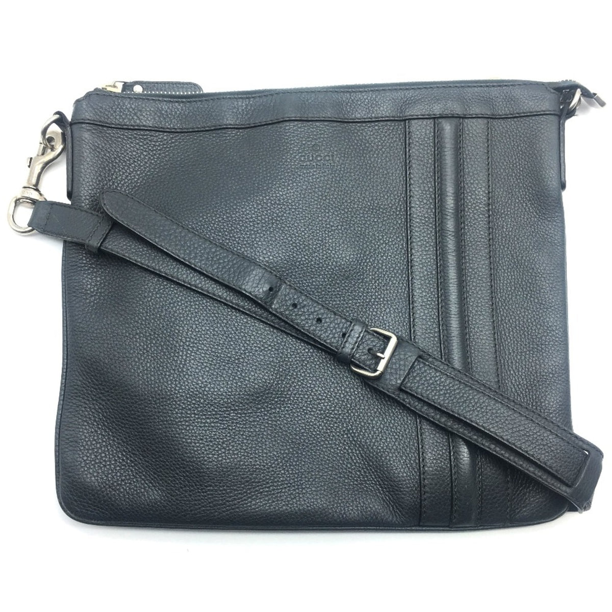 Gucci Gray Leather Shoulder Bag (Pre-Owned)