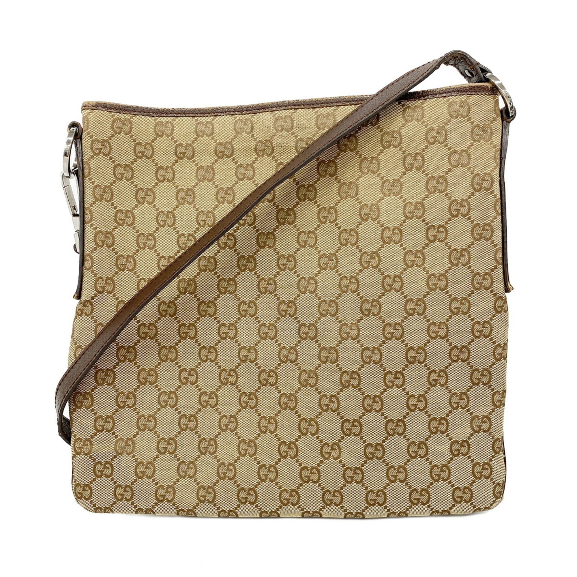 Gucci Beige Canvas Shoulder Bag (Pre-Owned)