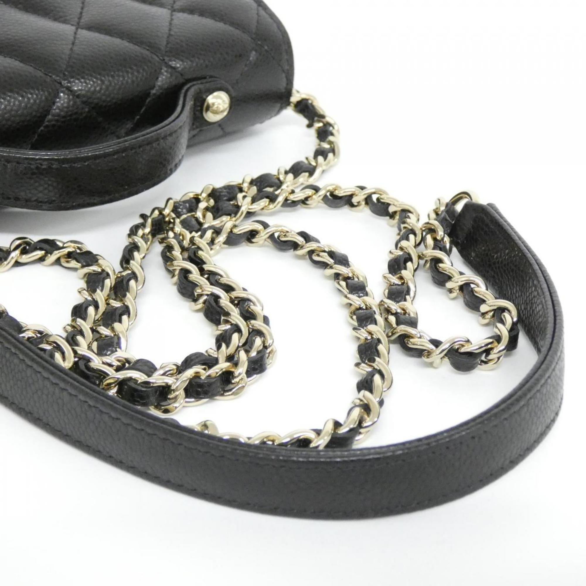 Chanel Black Grained Calfskin Shoulder Bag (Pre-Owned)