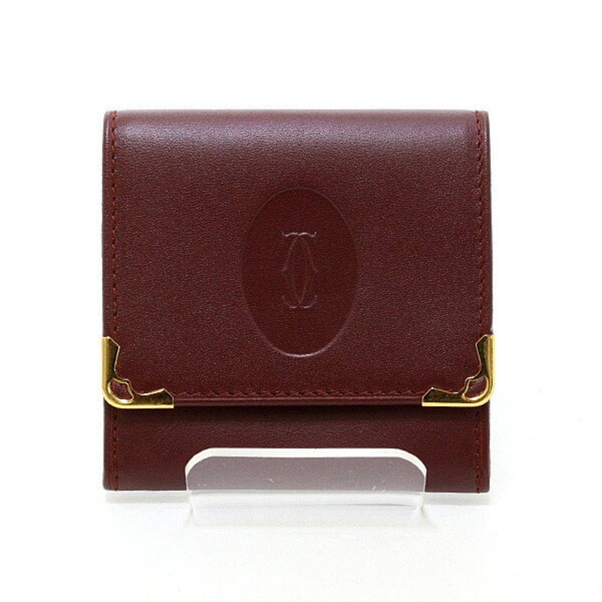 Cartier Must Bordeaux Leather Coin Purse/Coin Case (Pre-Owned)