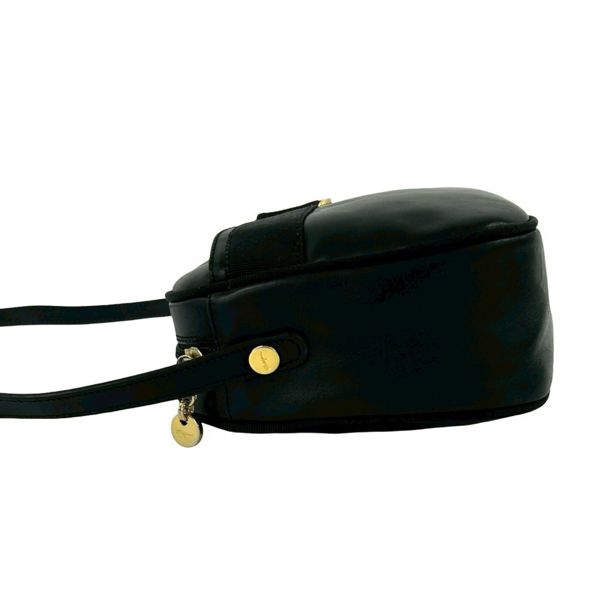 Salvatore Ferragamo Black Leather Pochette Shoulder Bag (Pre-Owned)