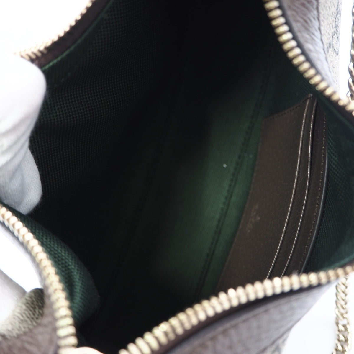 Gucci Beige Green Red Color Coated Canvas Leather Handbag Shoulder Bag (Pre-Owned)
