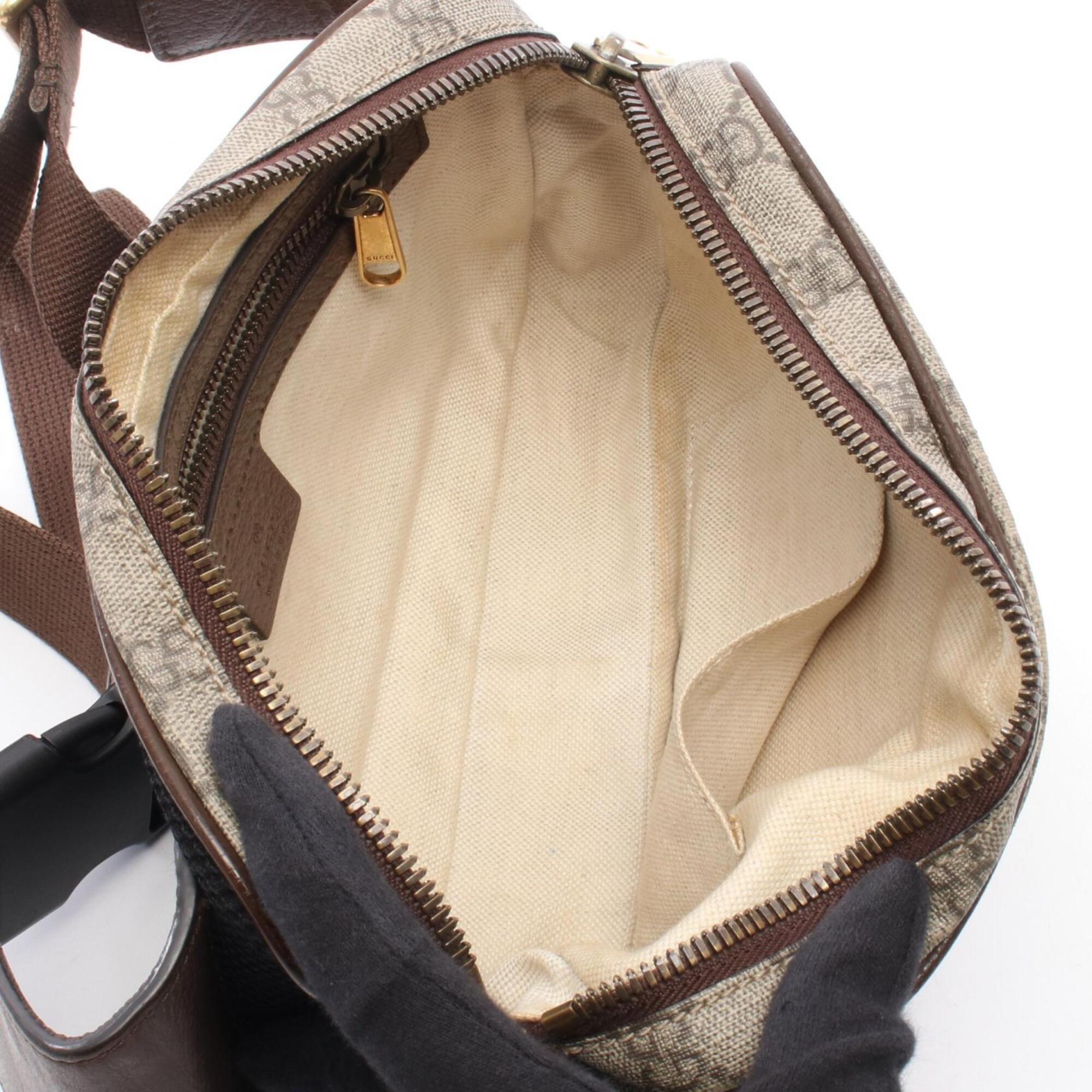 Gucci Beige Brown Gg Supreme Fanny Pack Handbag (Pre-Owned)