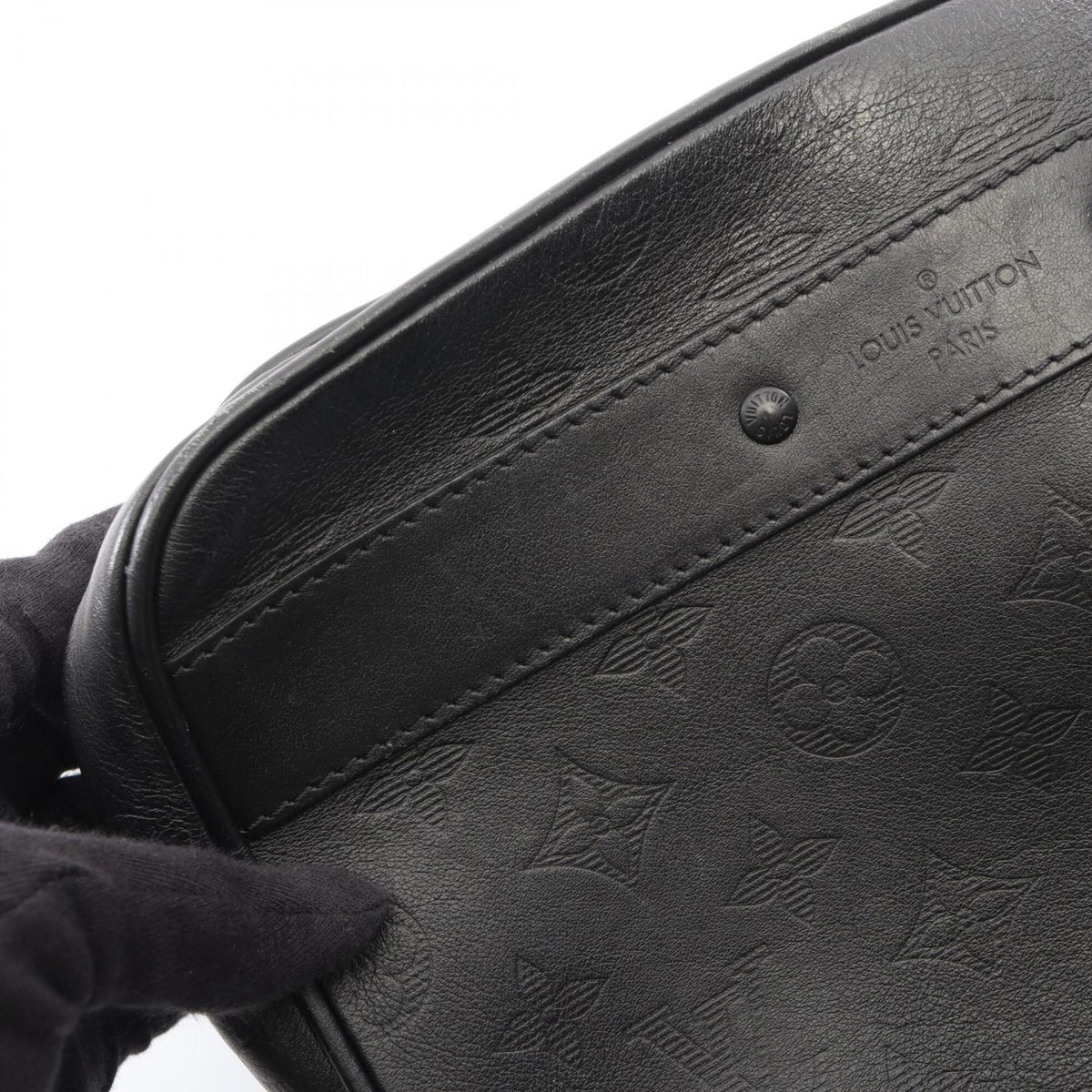Louis Vuitton Black Noir Monogram Shadow Clutch Bag (Pre-Owned)