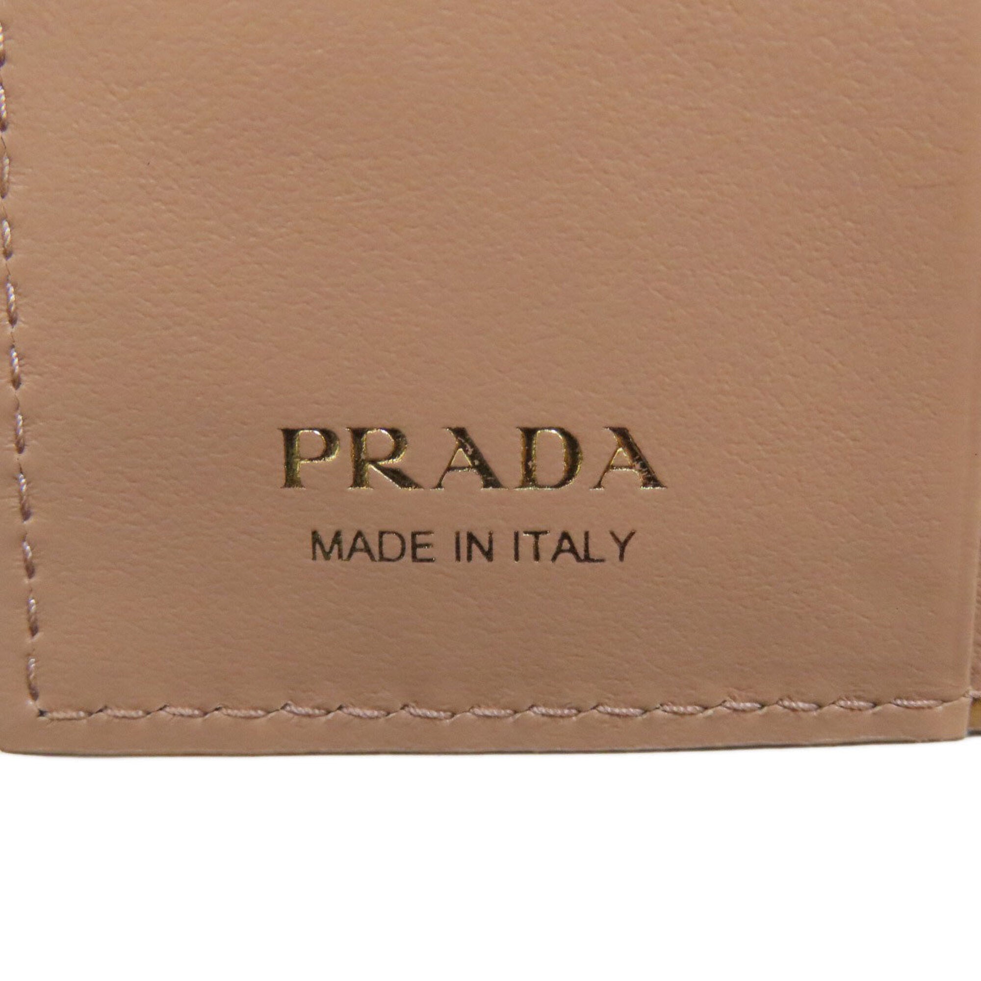 Prada Beige Leather Wallet (Bi-Fold) (Pre-Owned)