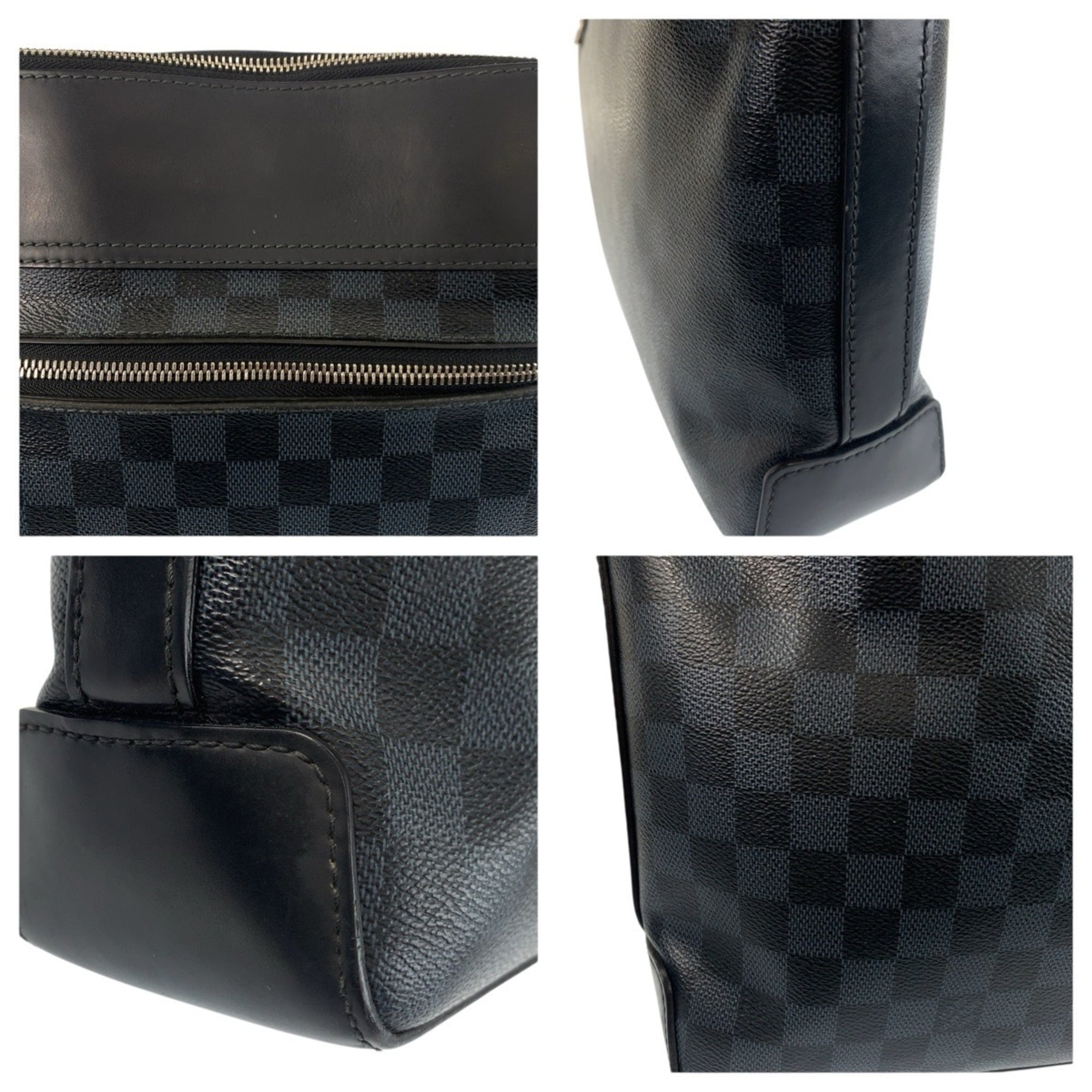 Louis Vuitton Black Blue Pvc Leather Briefcase Shoulder Bag (Pre-Owned)