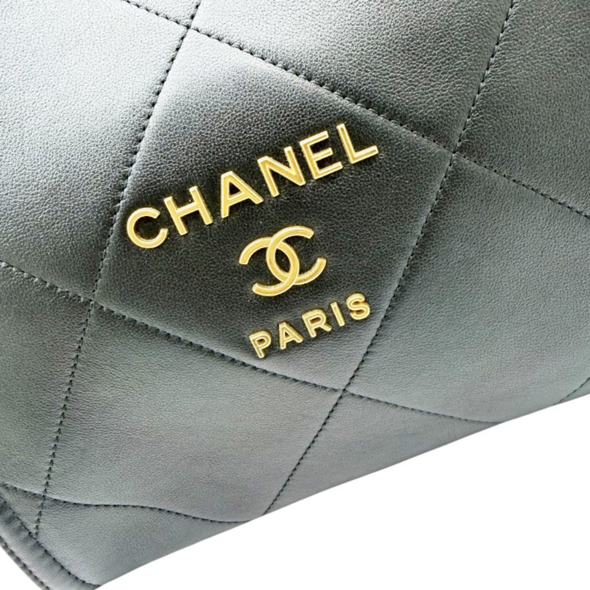 Chanel Black Leather Shoulder Bag Tote Bag (Pre-Owned)