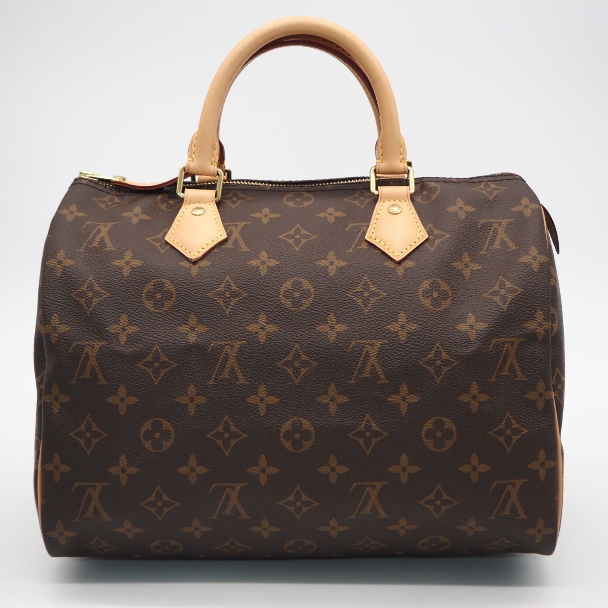 Louis Vuitton Beige Brown Coated Canvas Handbag (Pre-Owned)