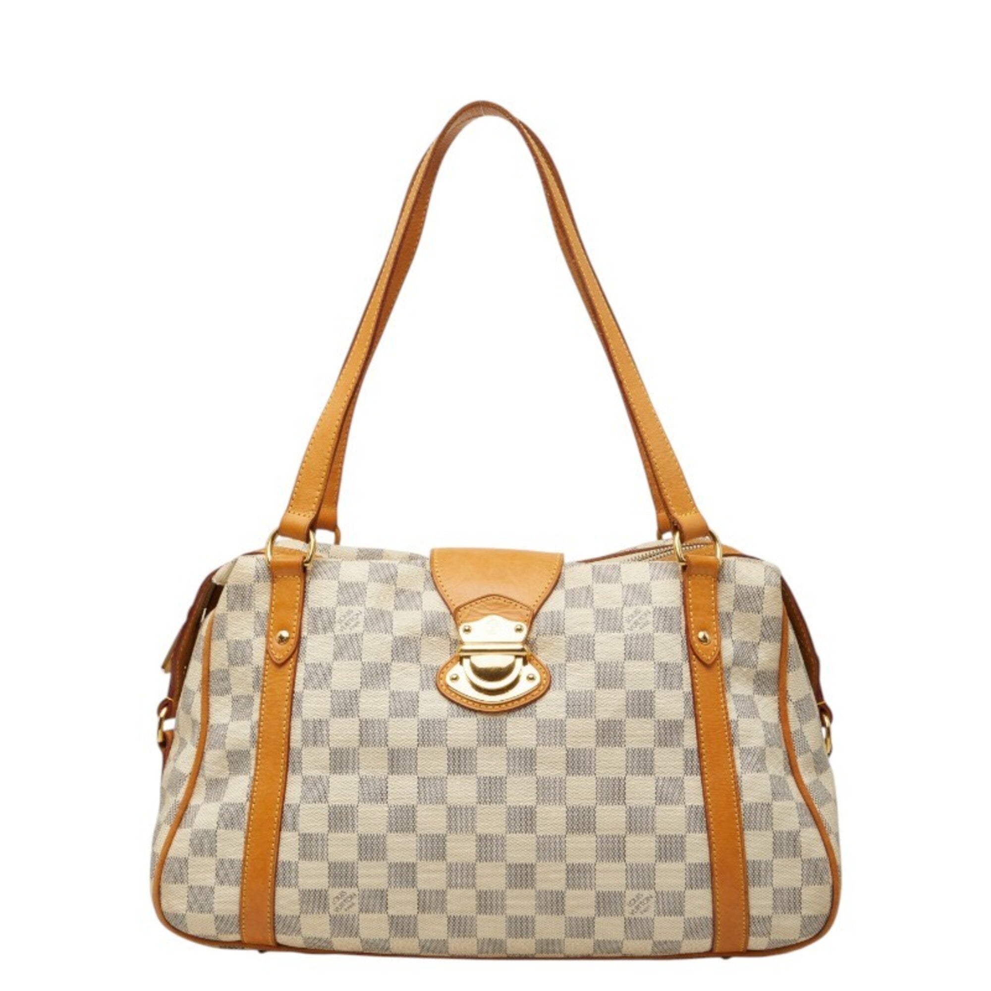 Louis Vuitton White Pvc Leather Shoulder Bag Tote Bag (Pre-Owned)