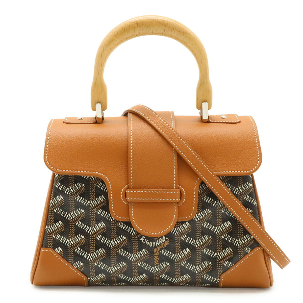 Goyard Black Brown Coated Canvas Leather Handbag Shoulder Bag (Pre-Owned)