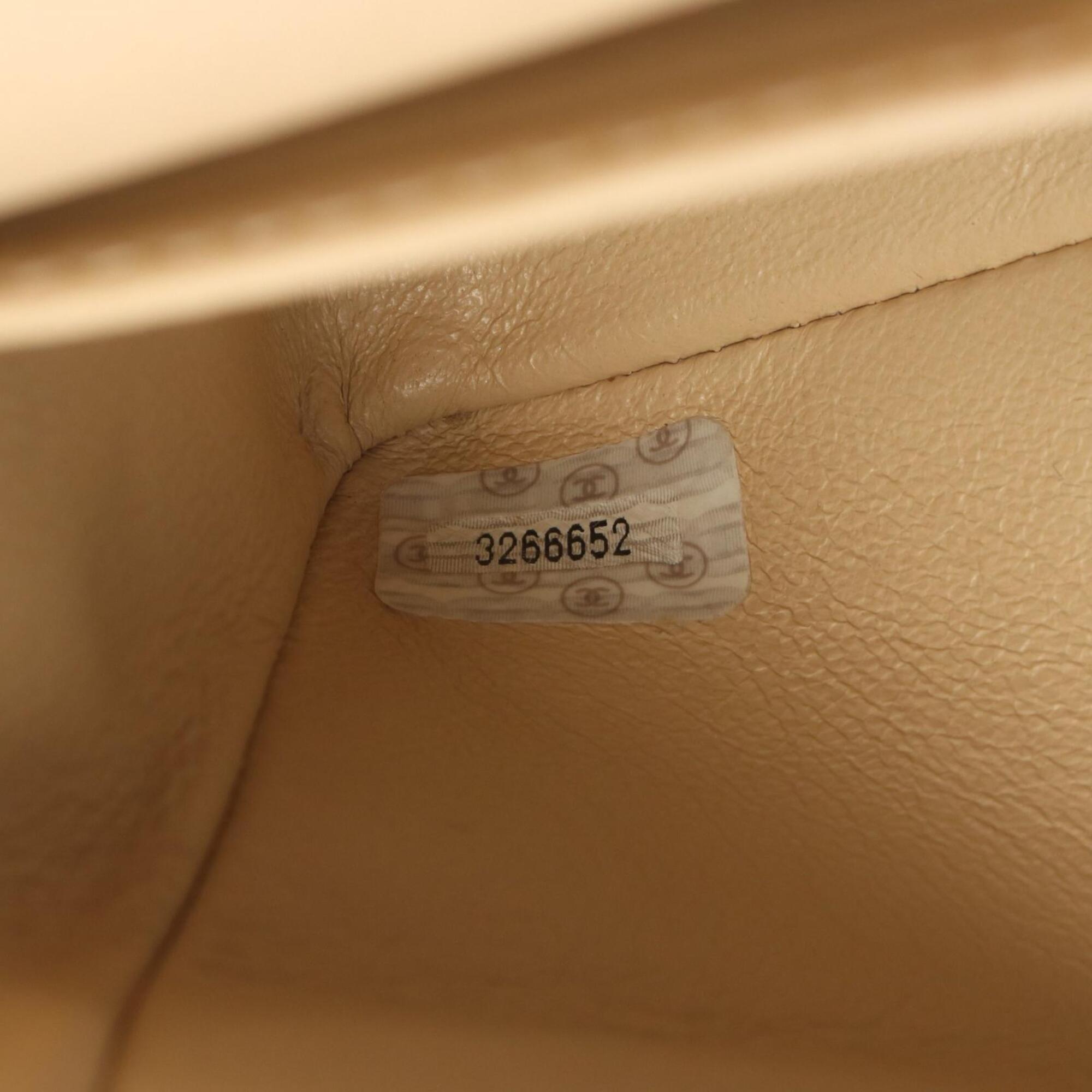 Chanel Beige Leather Handbag Shoulder Bag (Pre-Owned)