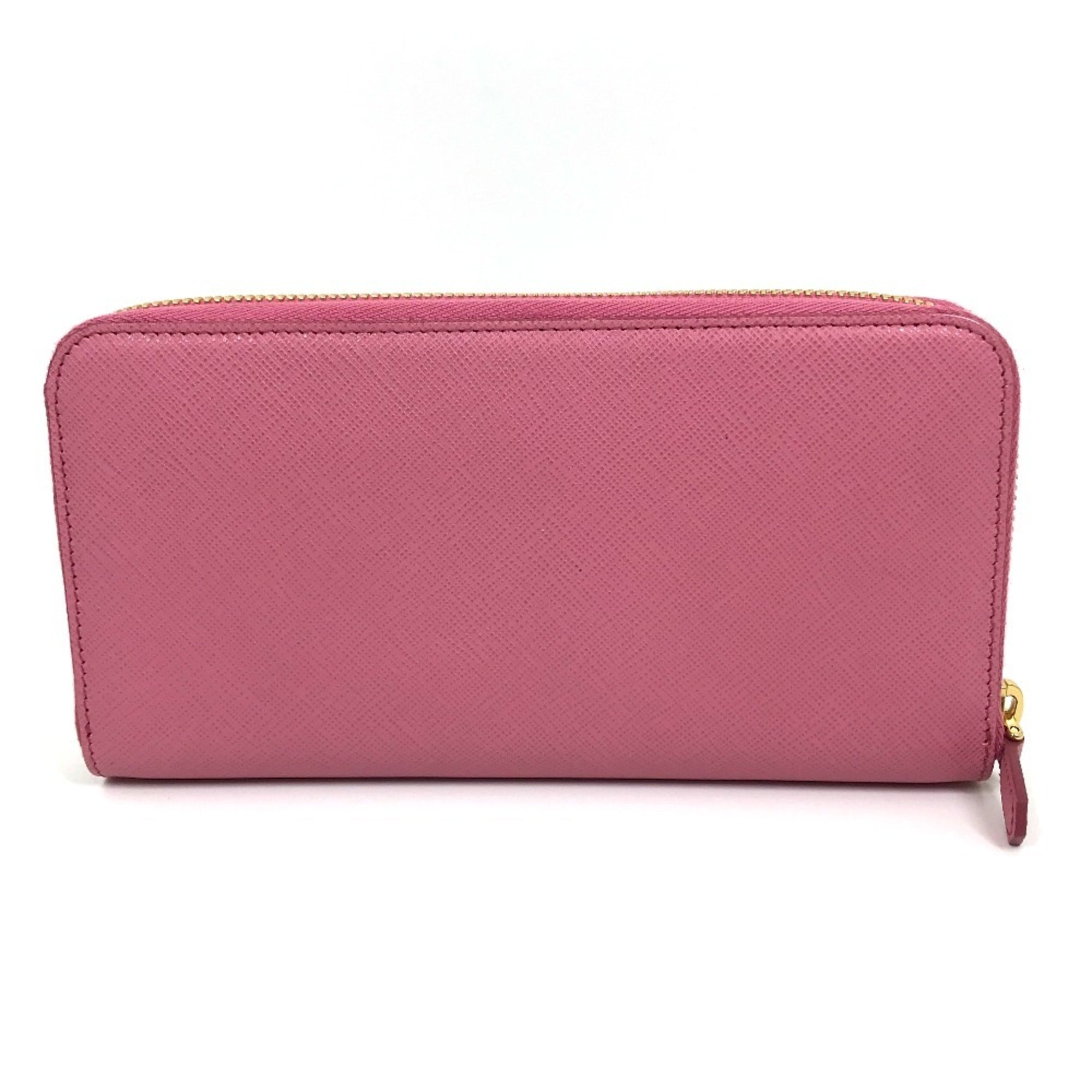 Prada Saffiano Begonia Pink Leather Long Wallet (Bi-Fold) (Pre-Owned)