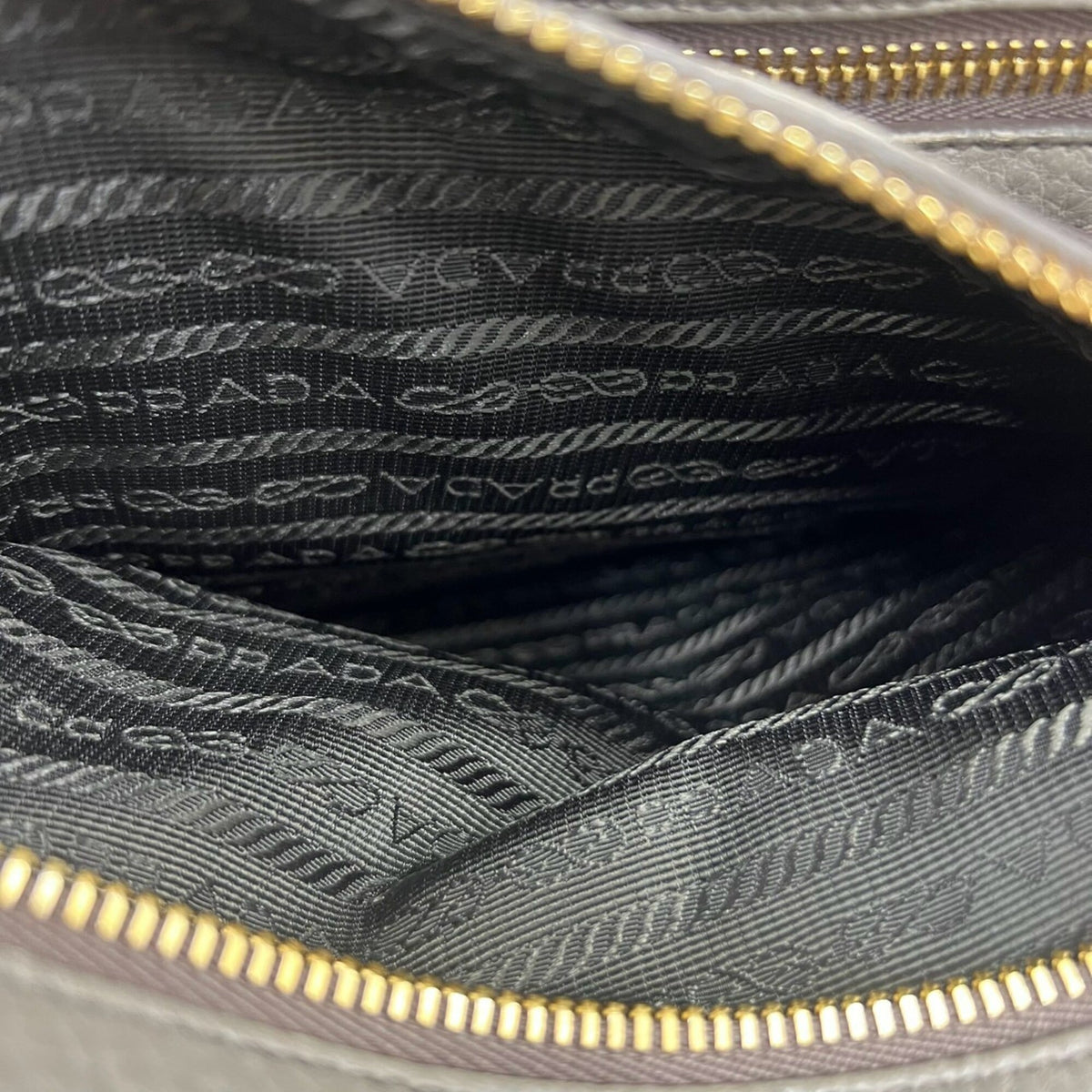 Prada Gray Leather Handbag Tote Bag (Pre-Owned)