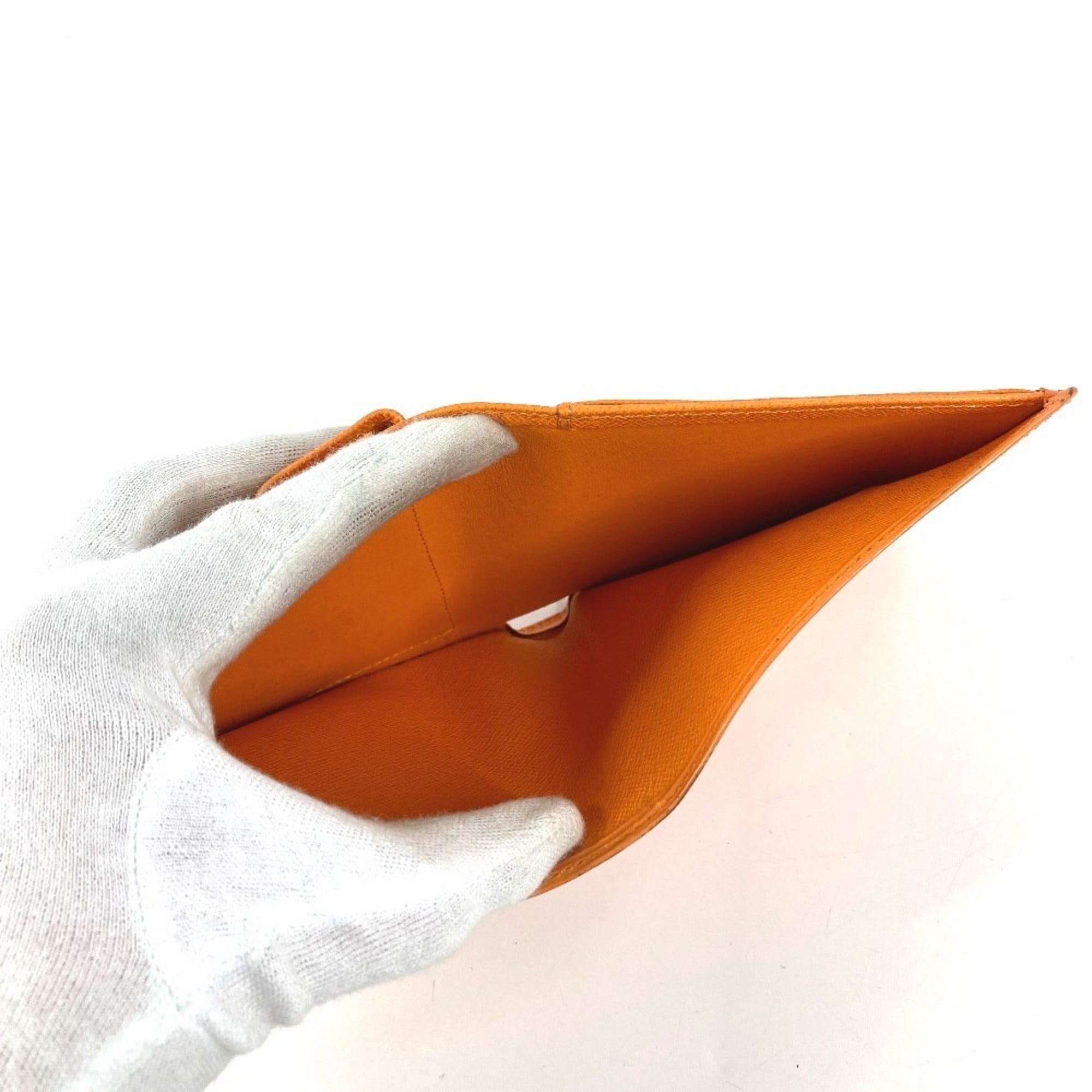 Louis Vuitton Epi Orange Epi Leather Wallet (Bi-Fold) (Pre-Owned)