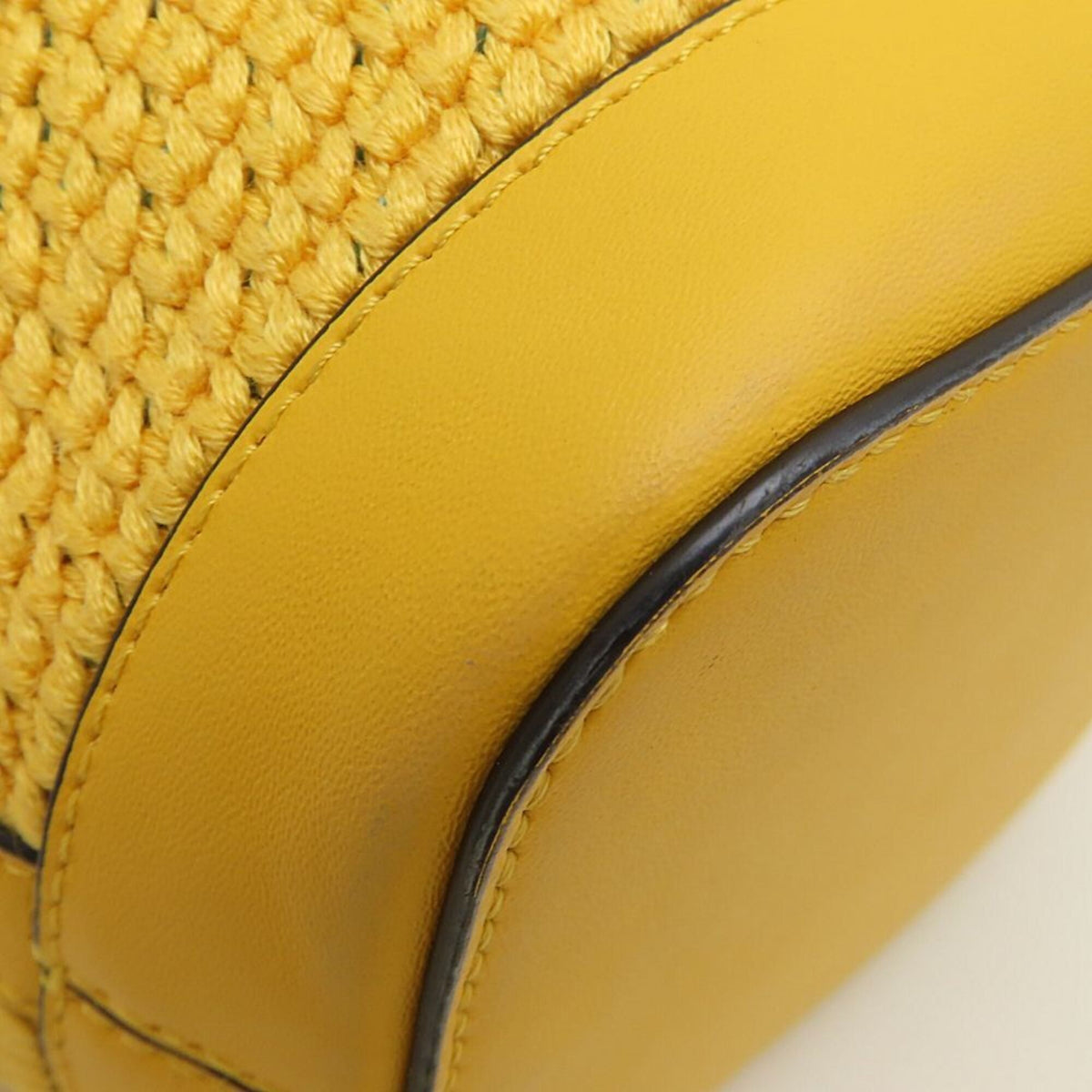 Fendi Blue Yellow Cotton Leather Shoulder Bag (Pre-Owned)