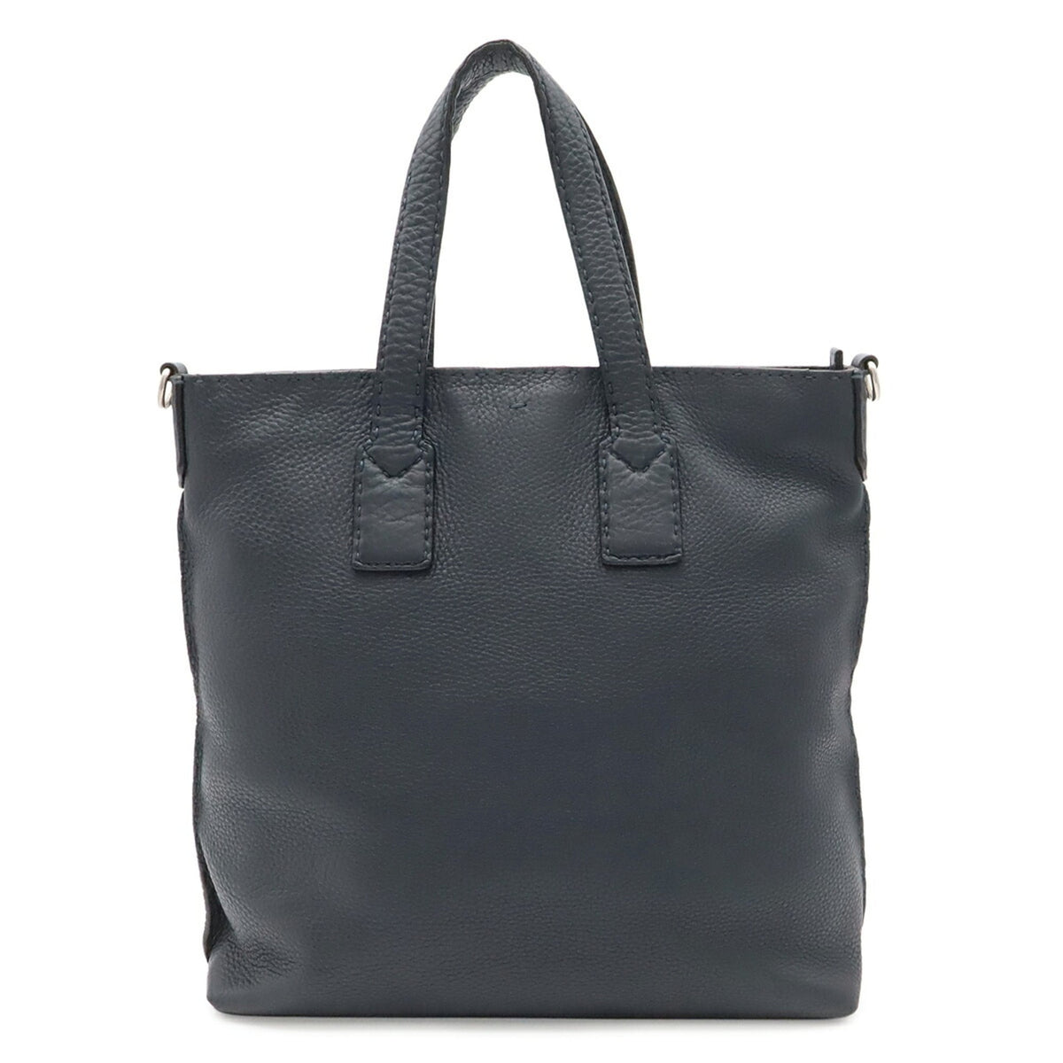 Fendi Selleria Navy Leather Shoulder Bag Tote Bag (Pre-Owned)