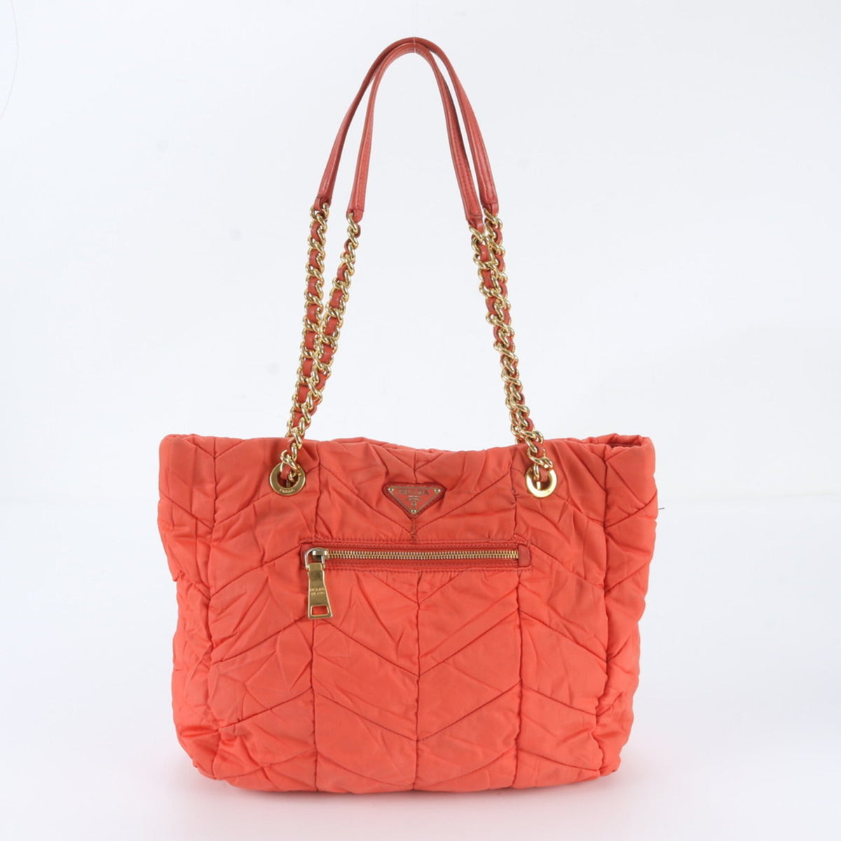 Prada Pink Leather Nylon Handbag Shoulder Bag Tote Bag (Pre-Owned)
