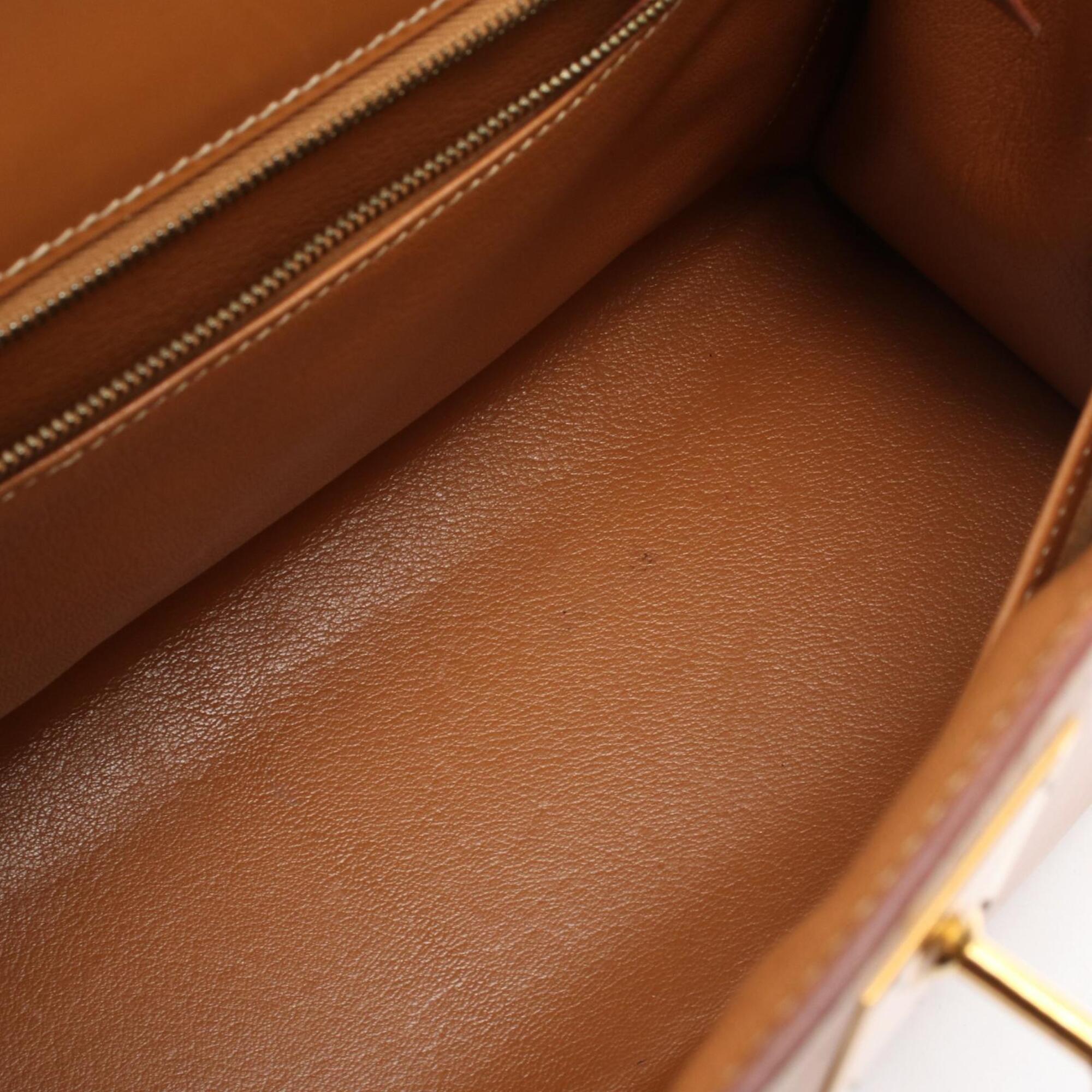 Hermes Brown Natural Chamonix Leather Handbag (Pre-Owned)