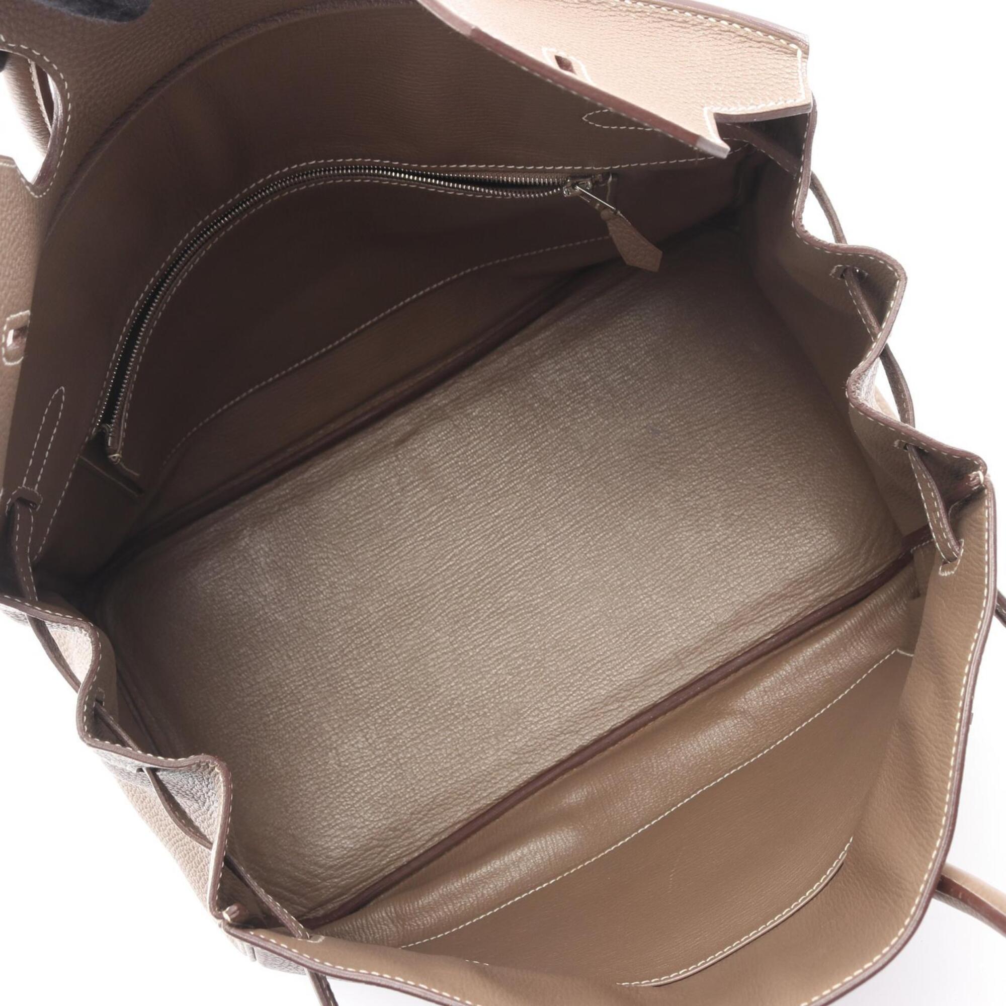 Hermes Gray Togo Leather Leather Handbag (Pre-Owned)