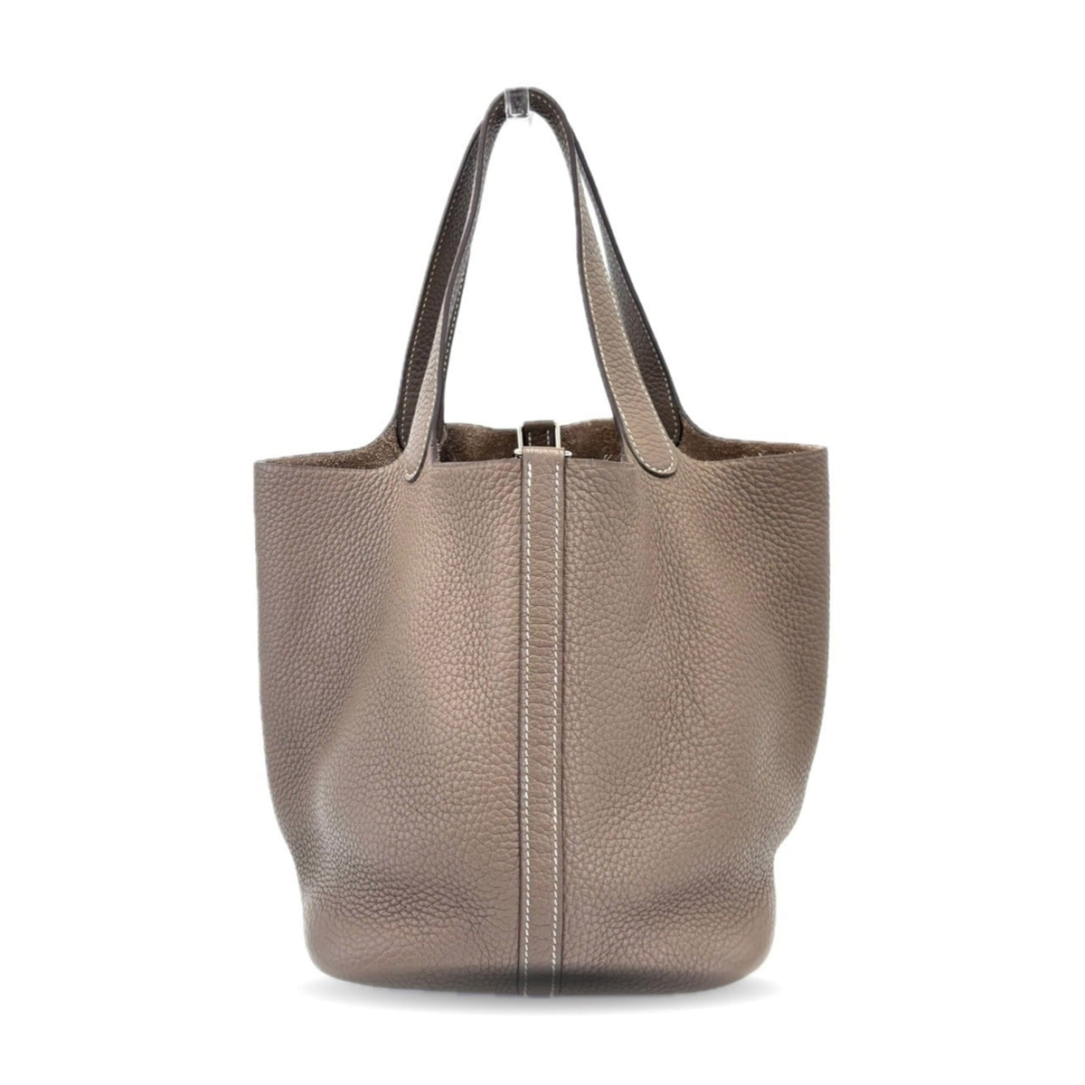 Hermes Beige Etoupe Gray Taurillon Clemence Leather Handbag (Pre-Owned)