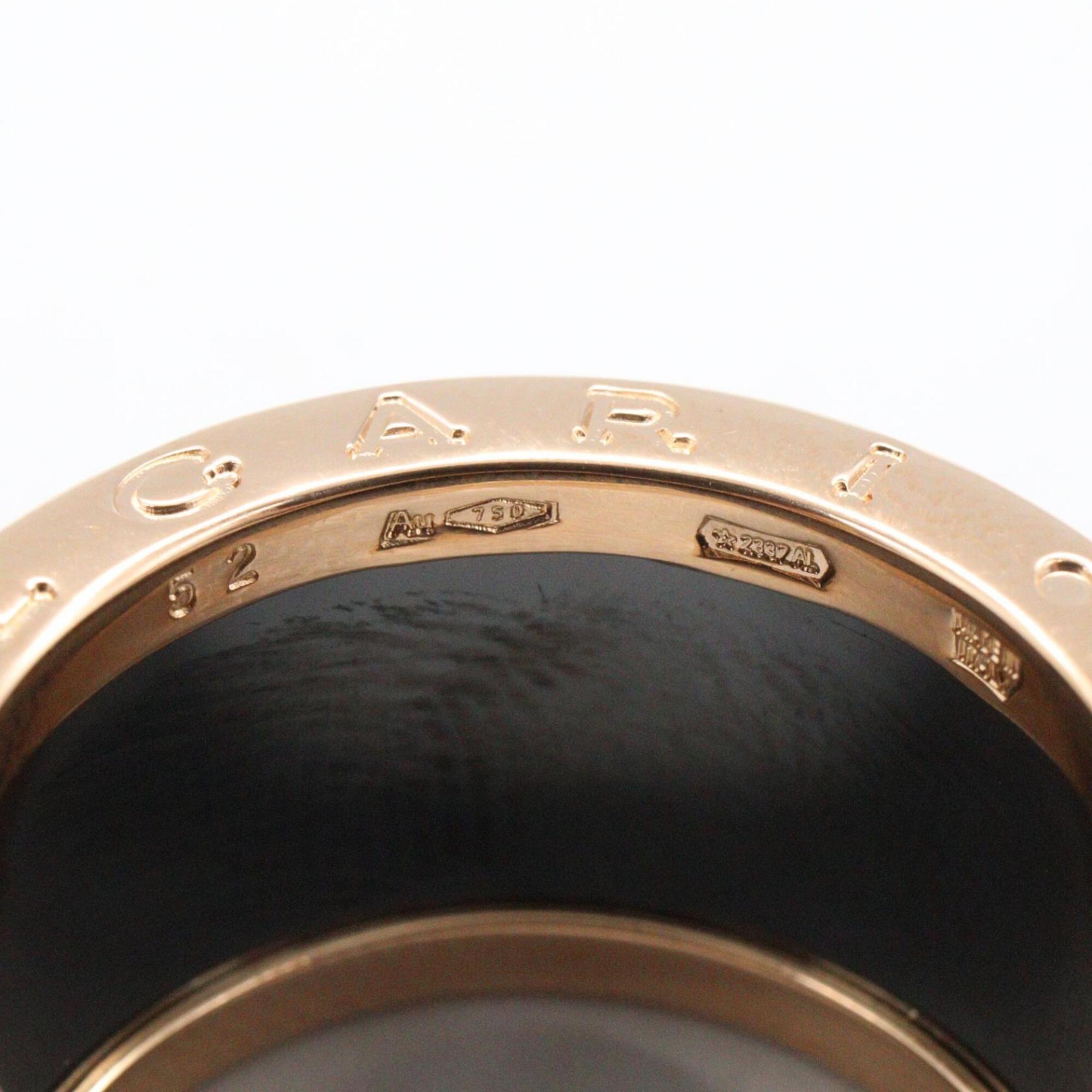Bvlgari Gold Black Pink Gold (18K) Ceramic Band Ring (Pre-Owned)