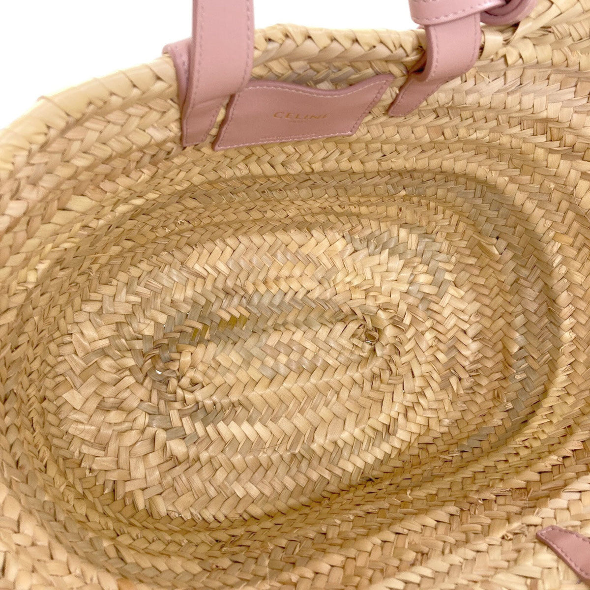 Celine Beige Pink Raffia Handbag (Pre-Owned)
