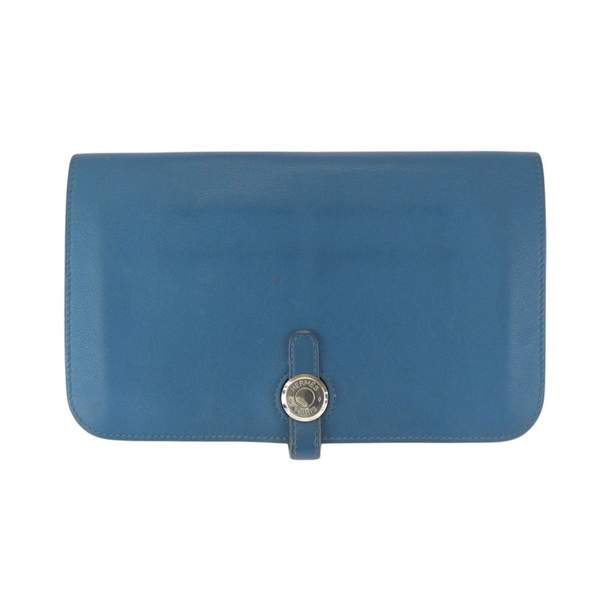 Hermes Blue Blue Jean Togo Leather Wallet (Bi-Fold) (Pre-Owned)
