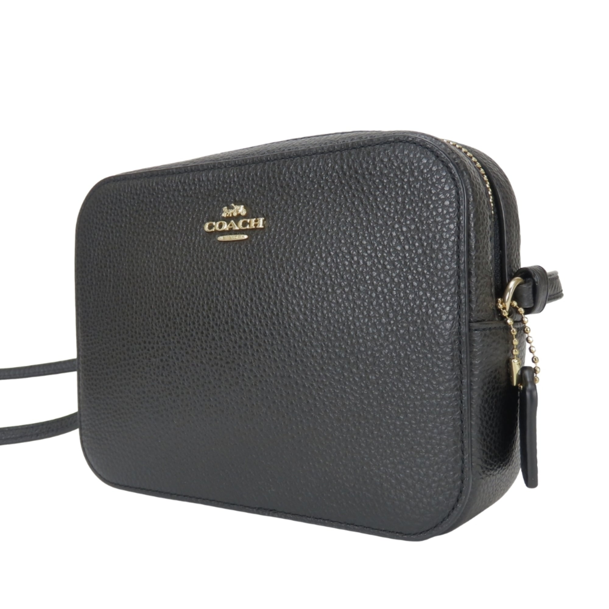 Coach Black Leather Pochette Shoulder Bag (Pre-Owned)