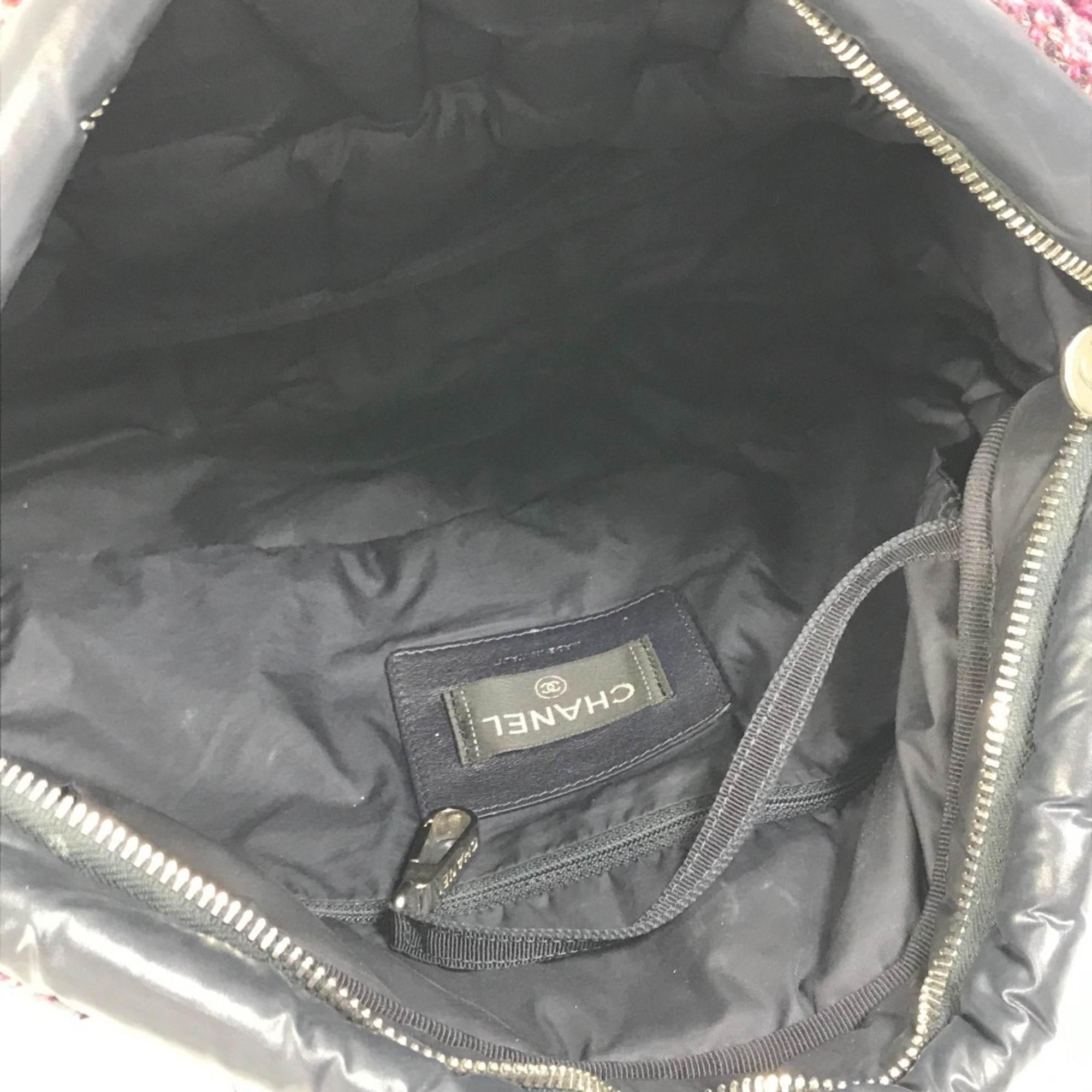 Chanel Navy Pink Nylon Tweed Fanny Pack Shoulder Bag (Pre-Owned)