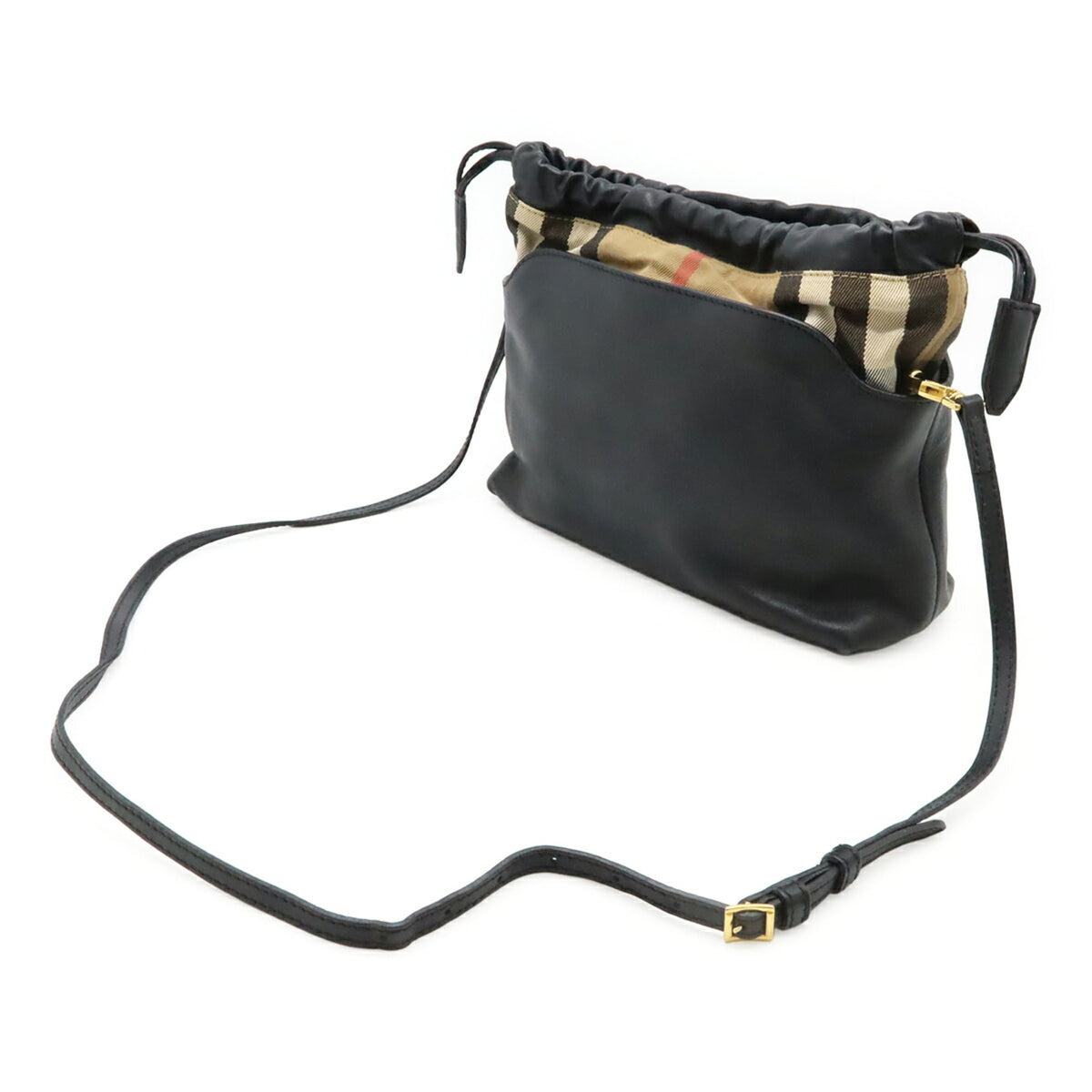 Burberry Black Brown Leather Shoulder Bag (Pre-Owned)