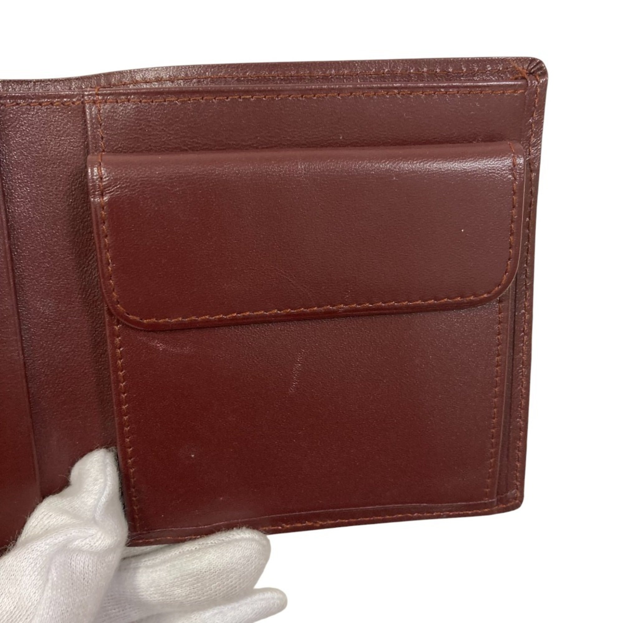Cartier Must Bordeaux Leather Wallet (Bi-Fold) (Pre-Owned)