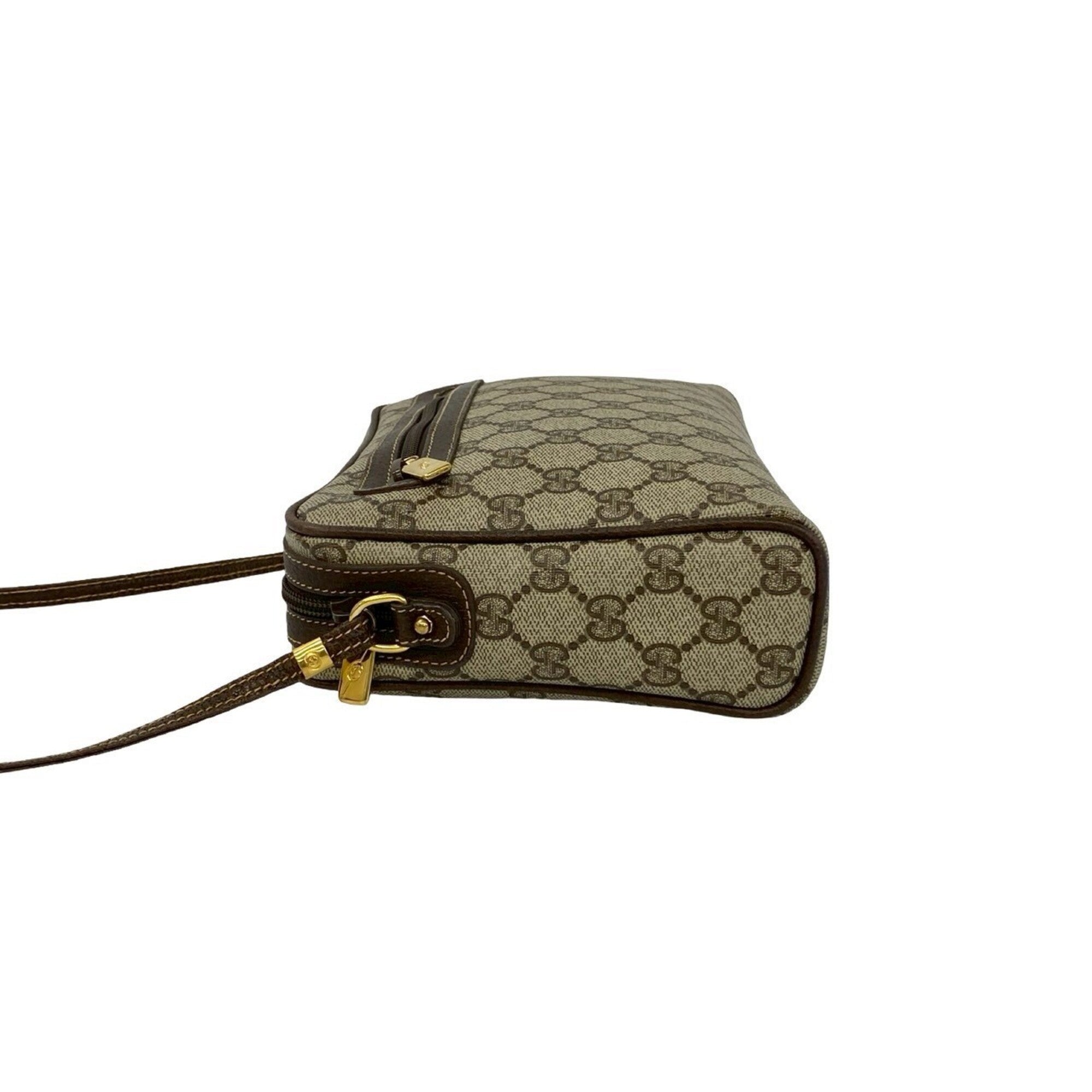 Gucci Brown Leather Pvc Pochette Shoulder Bag (Pre-Owned)