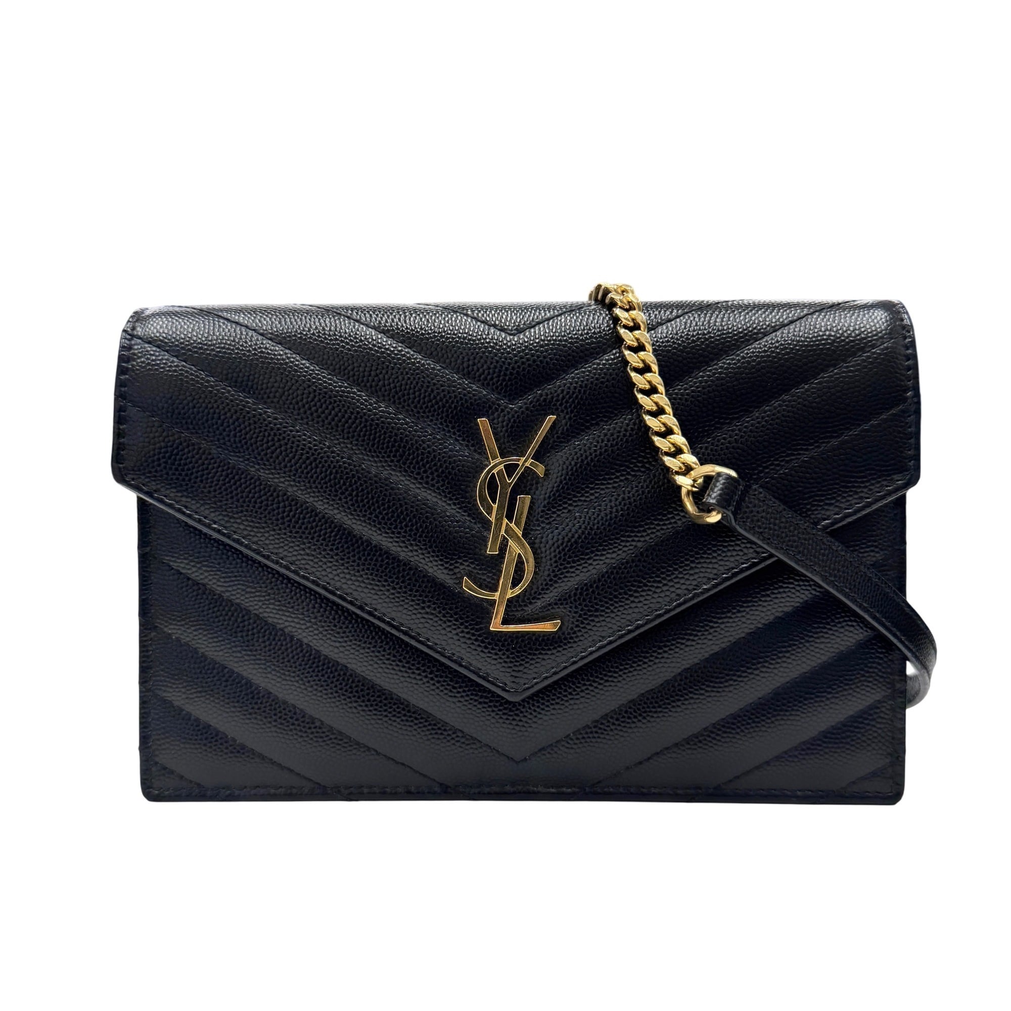 Saint Laurent Black Chain/Shoulder Wallet (Pre-Owned)