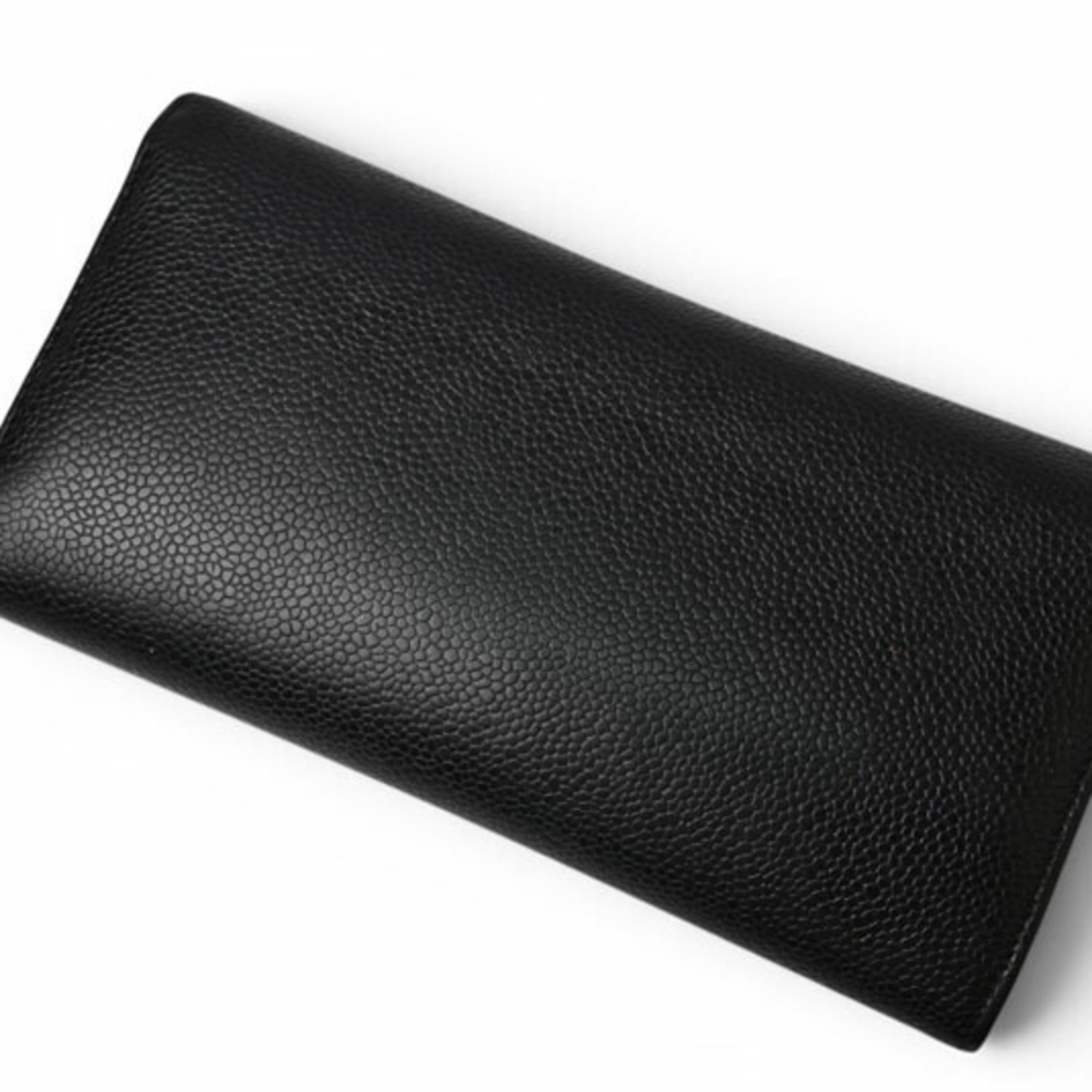 Chanel Black Leather Long Wallet (Bi-Fold) (Pre-Owned)