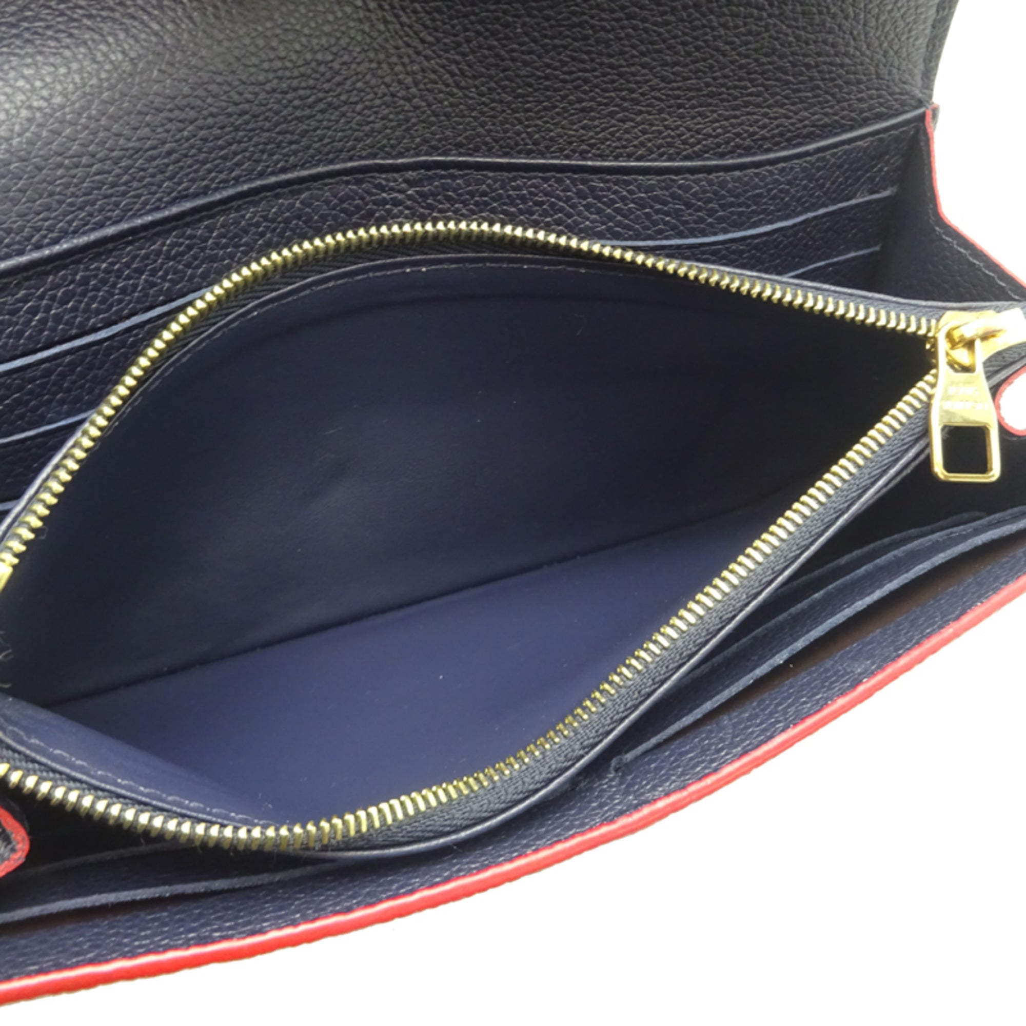 Louis Vuitton Marine Rouge Navy Red Color Monogram Empreinte Long Wallet (Bi-Fold) (Pre-Owned)