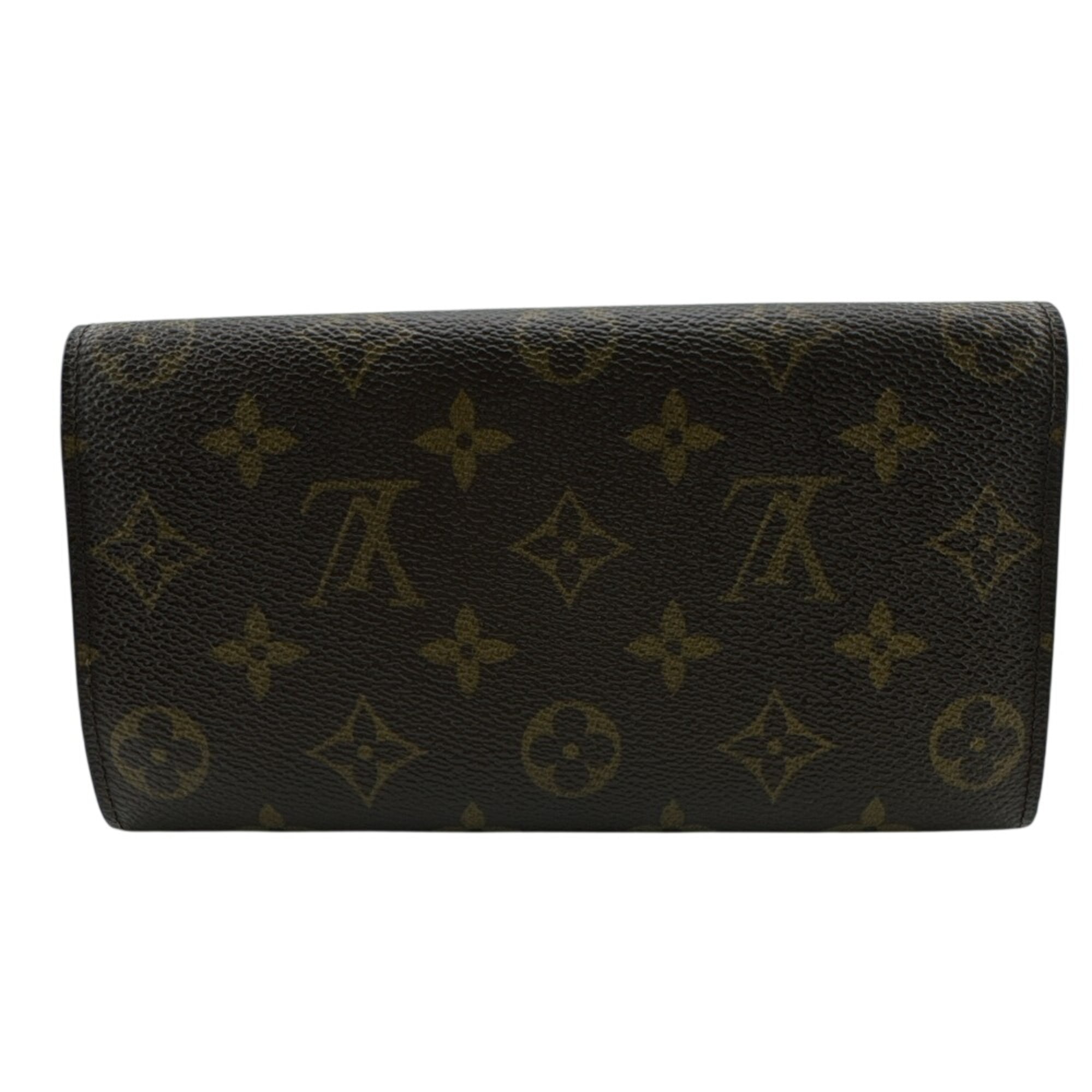 Louis Vuitton Monogram Brown Leather Long Wallet (Bi-Fold) (Pre-Owned)