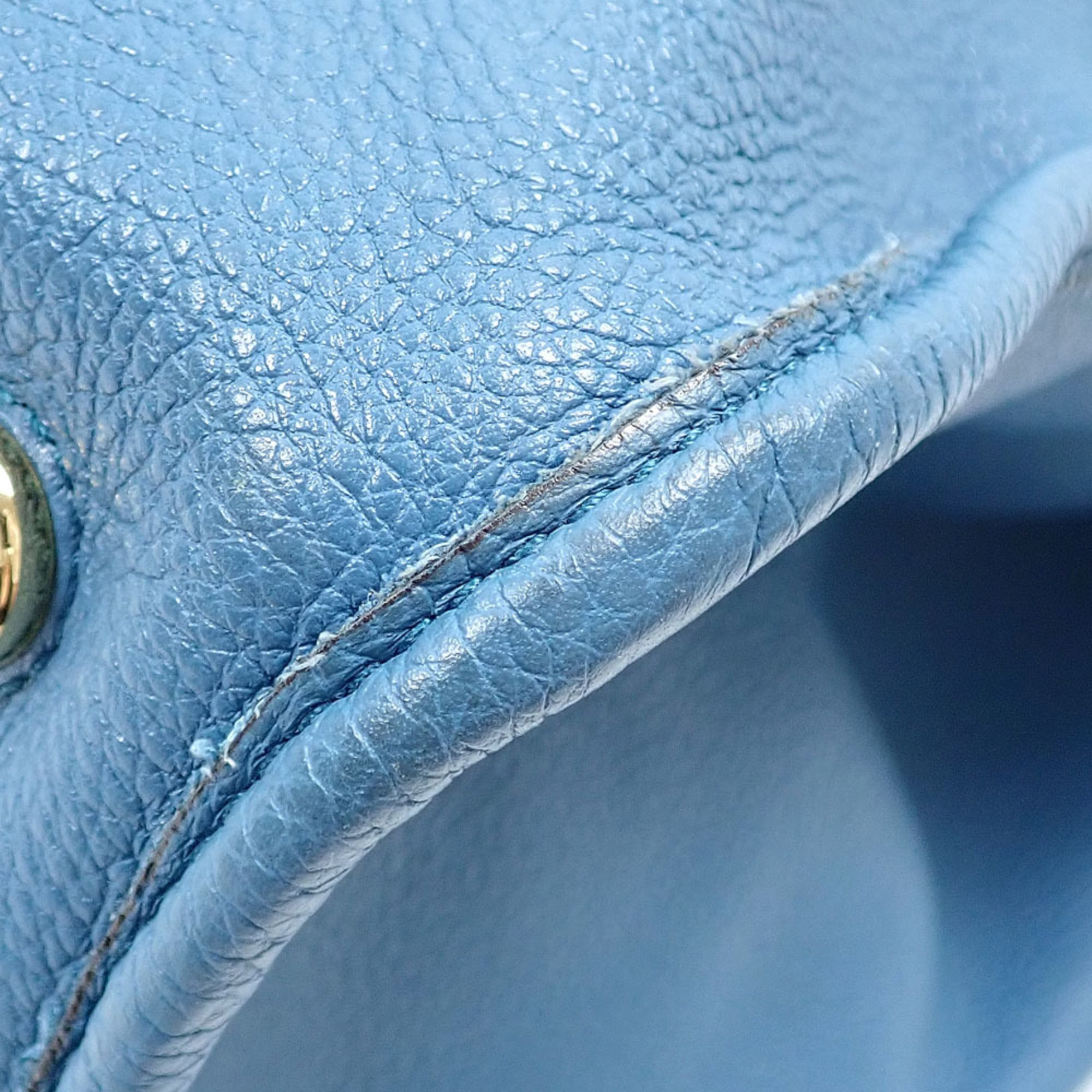 Gucci Blue Leather Tote Bag (Pre-Owned)