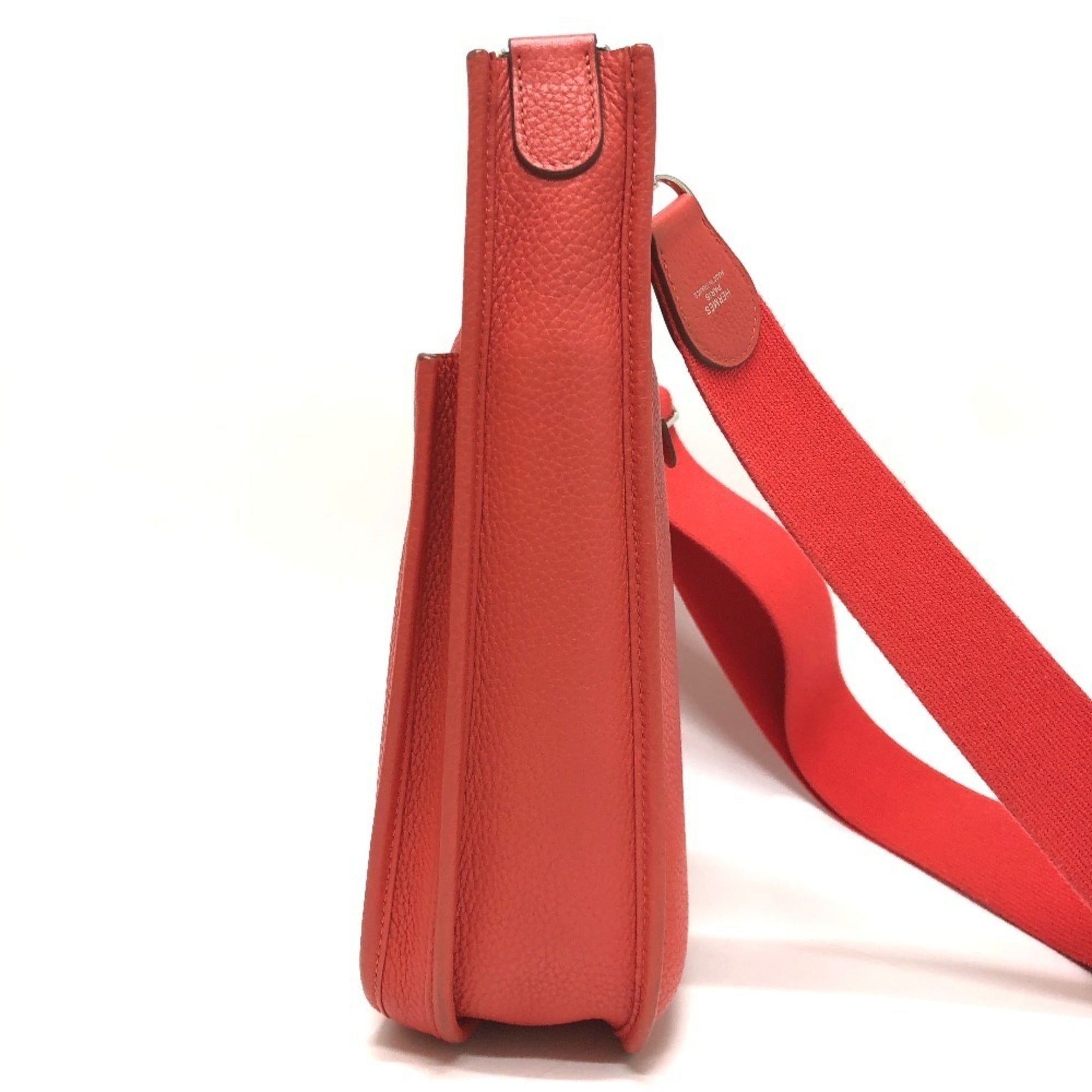 Hermes Red Color Taurillon Clemence Leather Shoulder Bag (Pre-Owned)