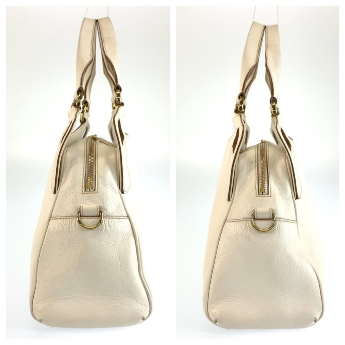 Cartier Marcello White Leather Handbag Shoulder Bag (Pre-Owned)