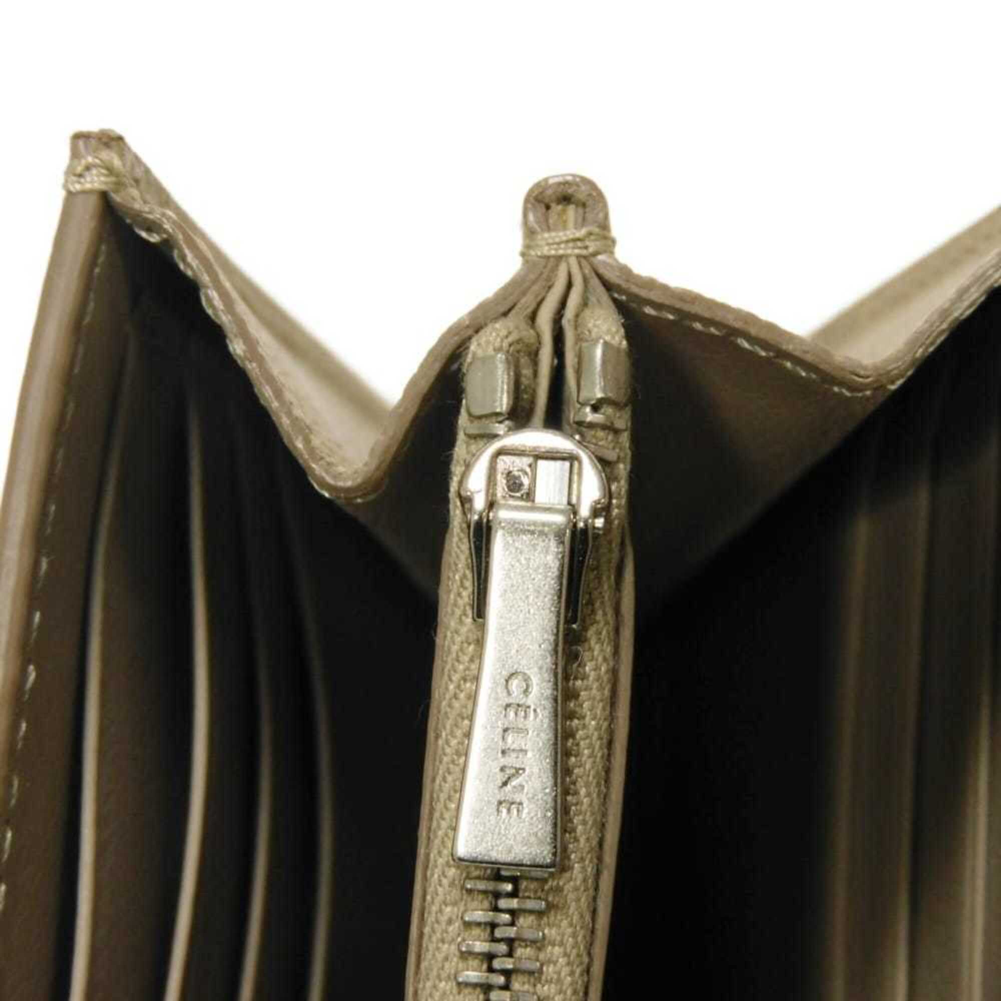Celine Beige Leather Long Wallet (Bi-Fold) (Pre-Owned)