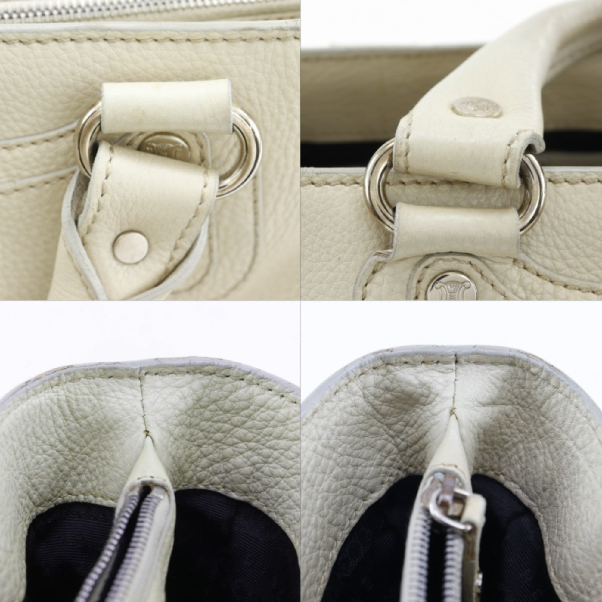 Celine Ivory Leather Handbag (Pre-Owned)
