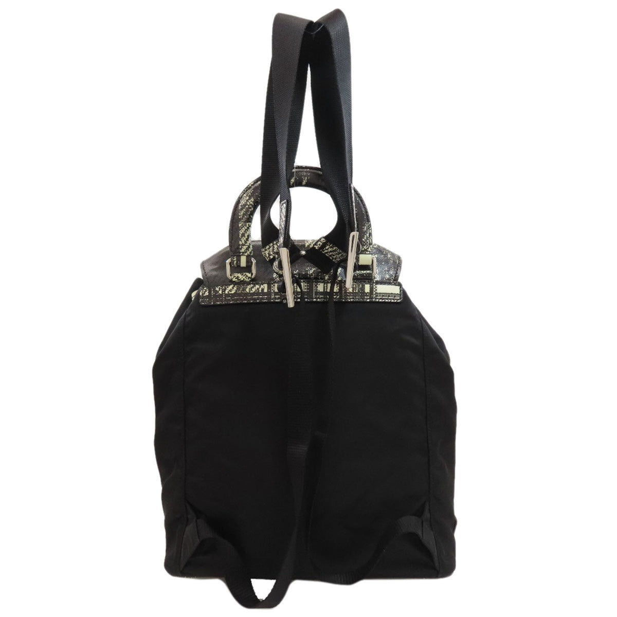 Prada Black White Nylon Backpack (Pre-Owned)